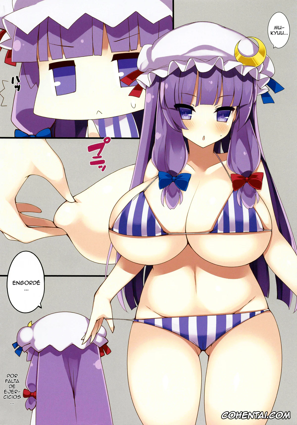 Touhou Project hentai, Hong Meiling hentai, Patchouli Knowledge hentai, Oppai no Ookina Patchouli-san ga Suki desu (Touhou Project), pagina 3