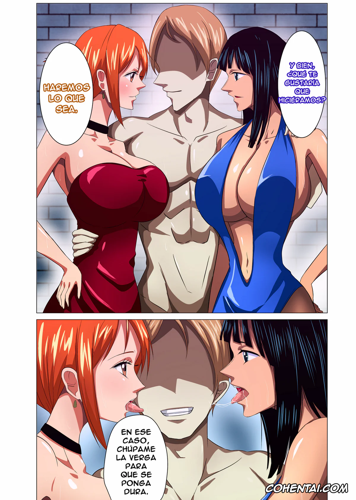 One Piece hentai, Nami hentai, Nico Robin hentai, Onna Kaizoku ga Himitsu no Settai (One Piece), pagina 6