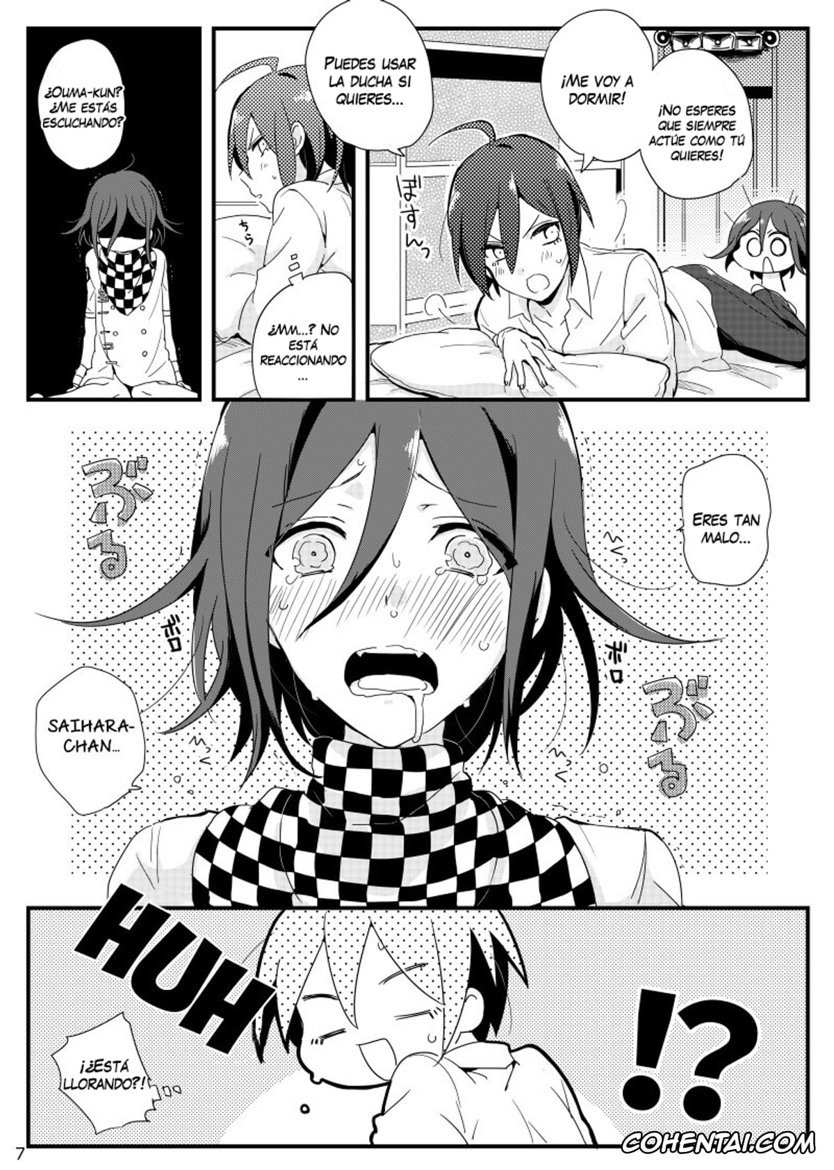Danganronpa hentai, Kokichi Ouma hentai, Shuuichi Saihara hentai, Ouma-kun no Are na Hi. (New Danganronpa V3), pagina 6
