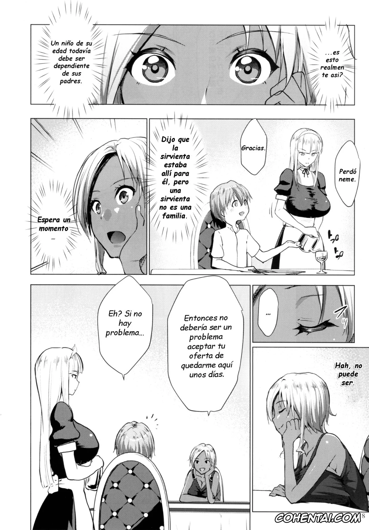 Original hentai, Bocchama wa Kasshoku Gal to Seiso Maid o Haramasetai, pagina 36