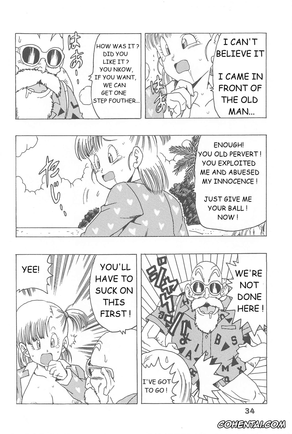 Dragon Ball xxx, Bulma Briefs xxx, Master Roshi xxx, Oolong xxx, Son Goku xxx, Bulma no Saikyou e no Michi (Dragon Ball), pagina 34