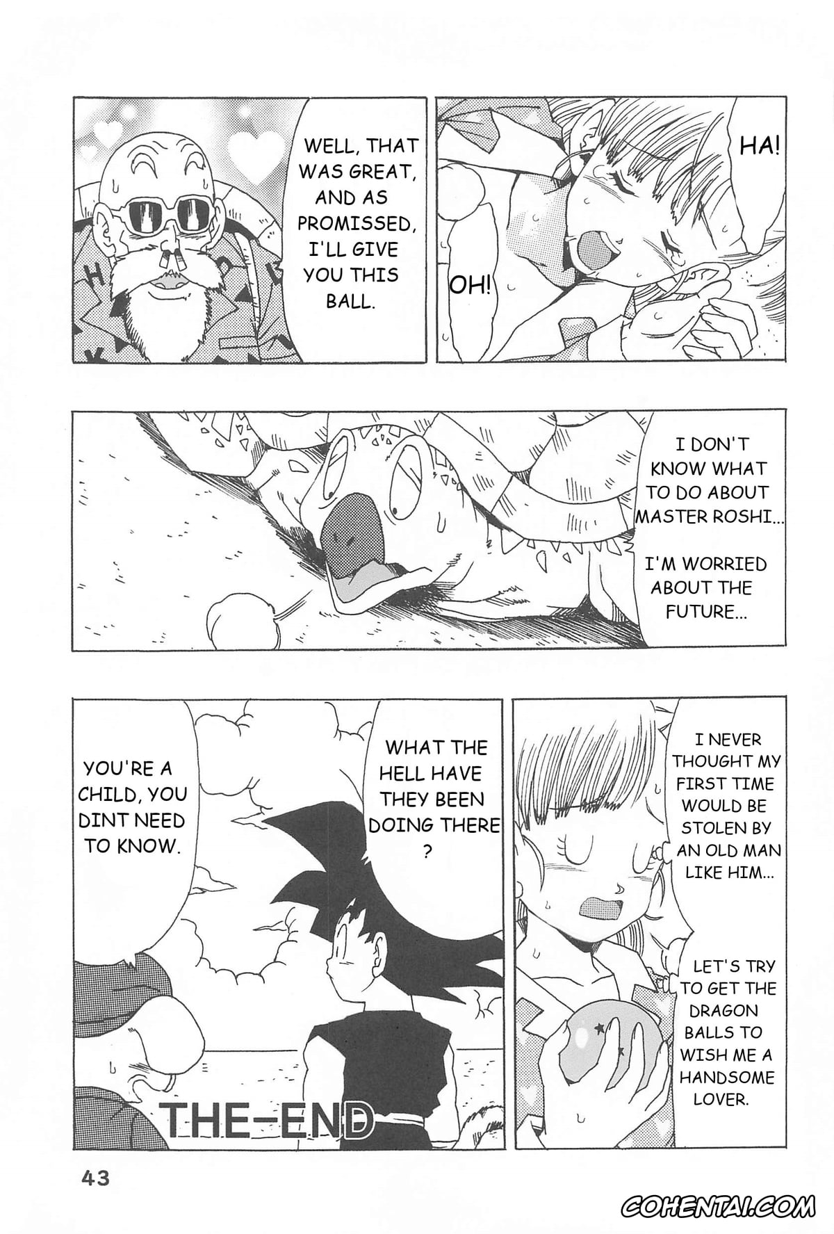 Dragon Ball xxx, Bulma Briefs xxx, Master Roshi xxx, Oolong xxx, Son Goku xxx, Bulma no Saikyou e no Michi (Dragon Ball), pagina 43