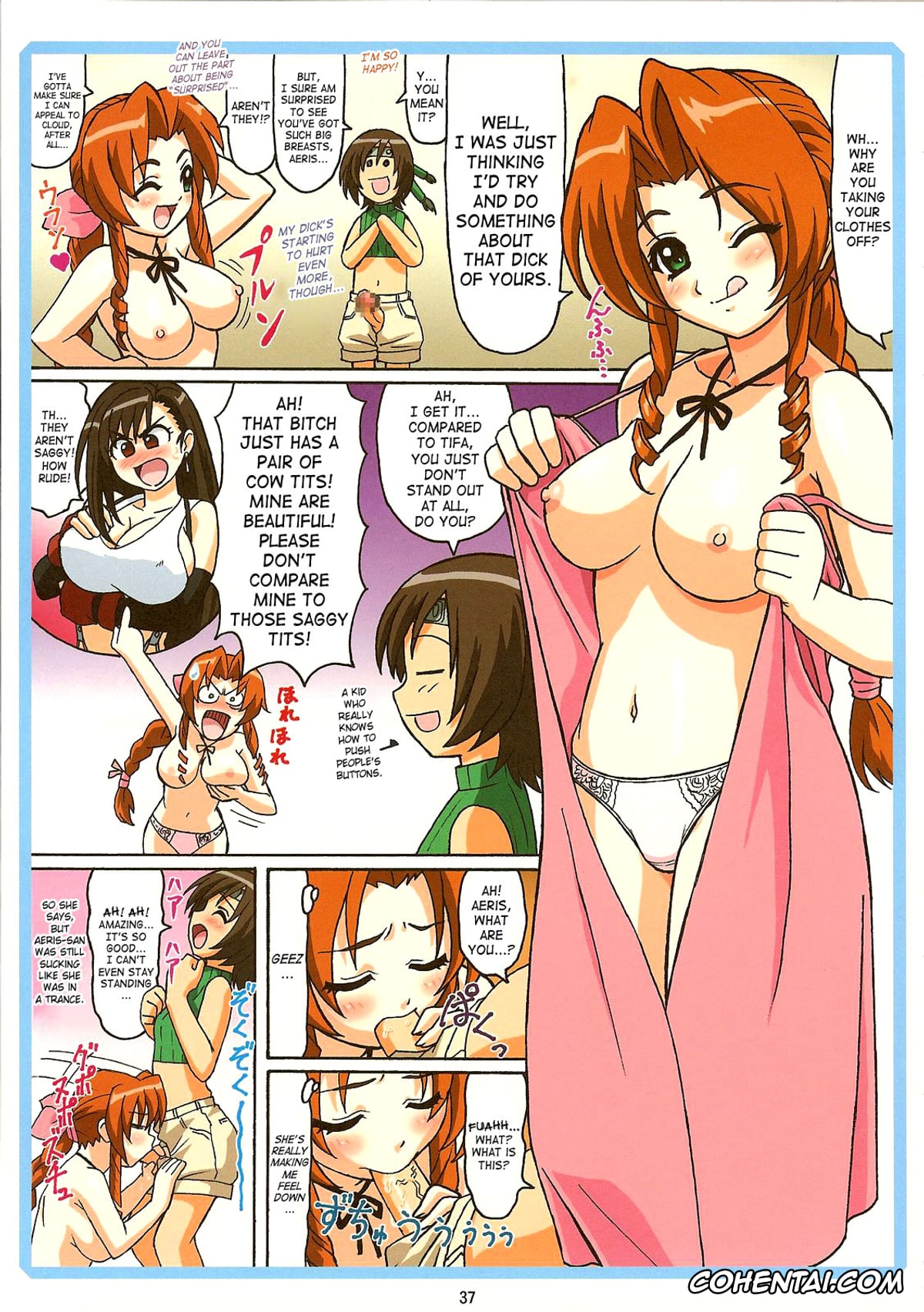 Final Fantasy hentai, Aerith Gainsborough hentai, Tifa Lockhart hentai, Yuffie Kisaragi hentai, Tifa W cup (Final Fantasy VII), pagina 36