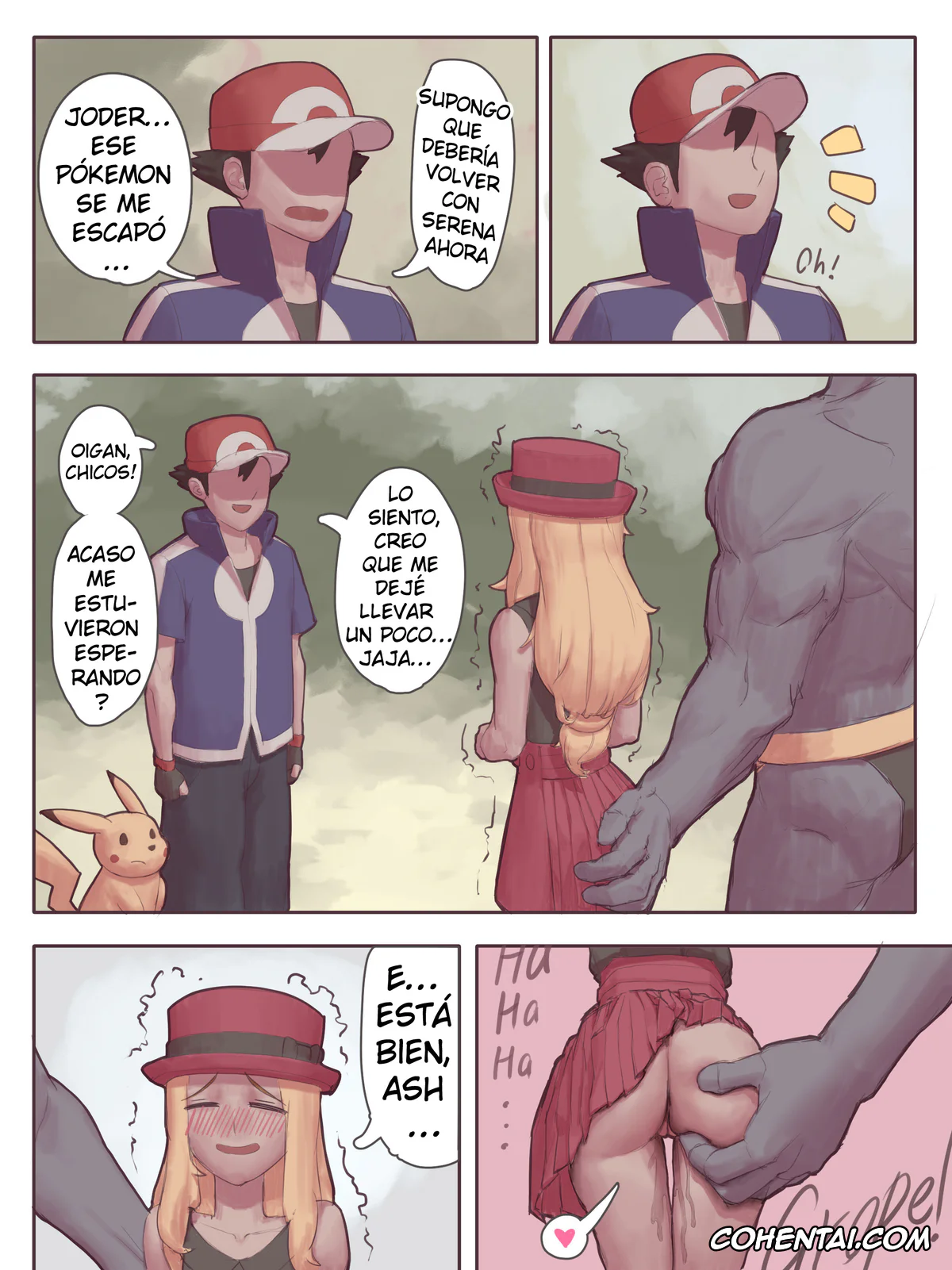 Pokemon | Pocket Monsters xxx, Hilbert xxx, Hilda xxx, Machamp xxx, Rosa xxx, Serena xxx, Machamp Usó Embarazar! (Pokemon), pagina 46