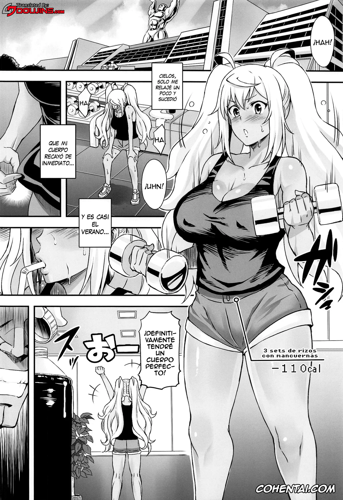 Dumbbell Nan Kilo Moteru? hentai, Hibiki Sakura hentai, Hibiki to Asedaku Training (Dumbbell Nan Kilo Moteru?), pagina 3