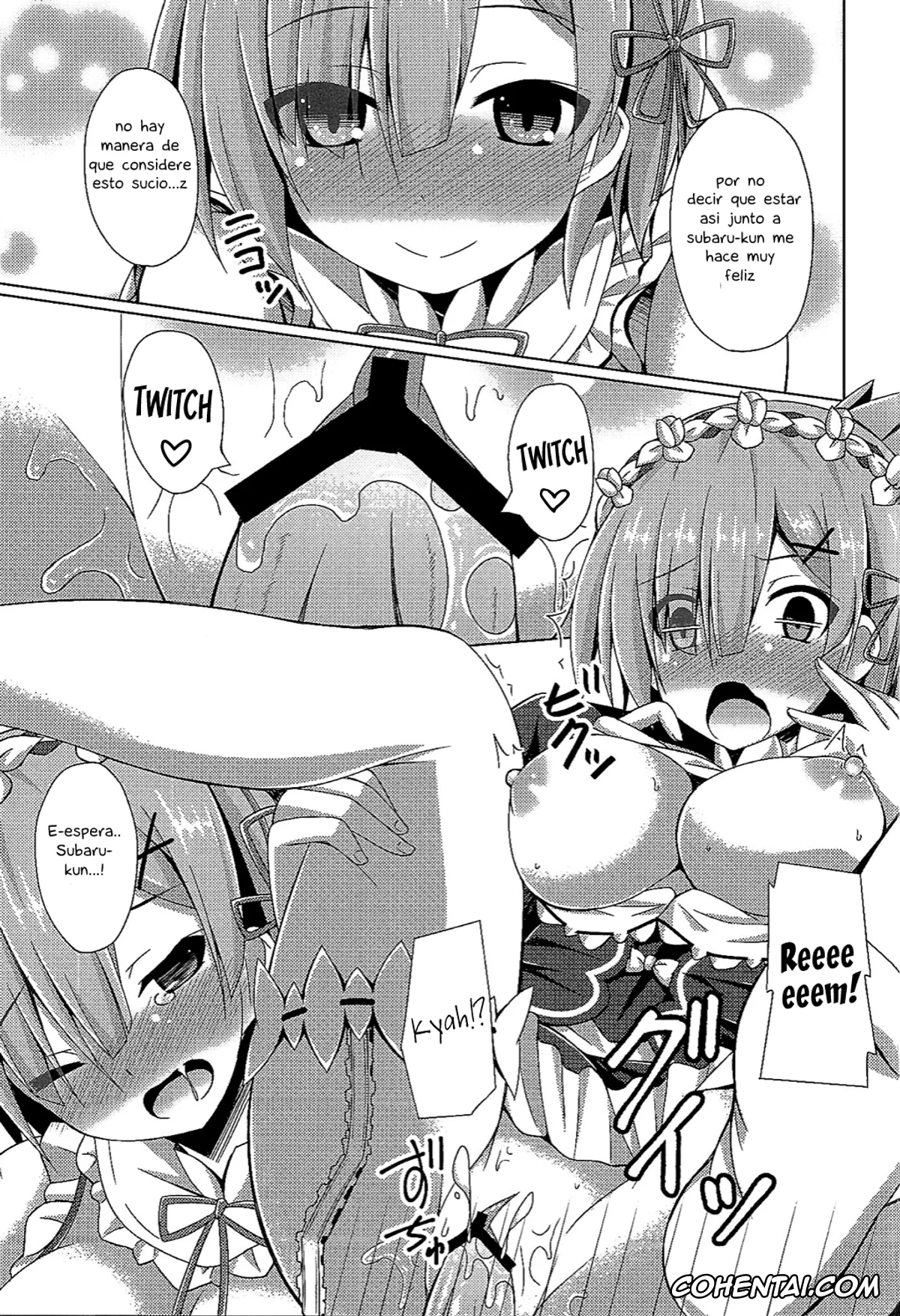 Re:Zero kara Hajimeru Isekai Seikatsu porno, Emilia porno, Rem porno, Subaru Natsuki porno, Oshiete Rem Sensei – Emilia-tan to Manabu Hajimete no SEX (Re:Zero kara Hajimeru Isekai Seikatsu), pagina 8