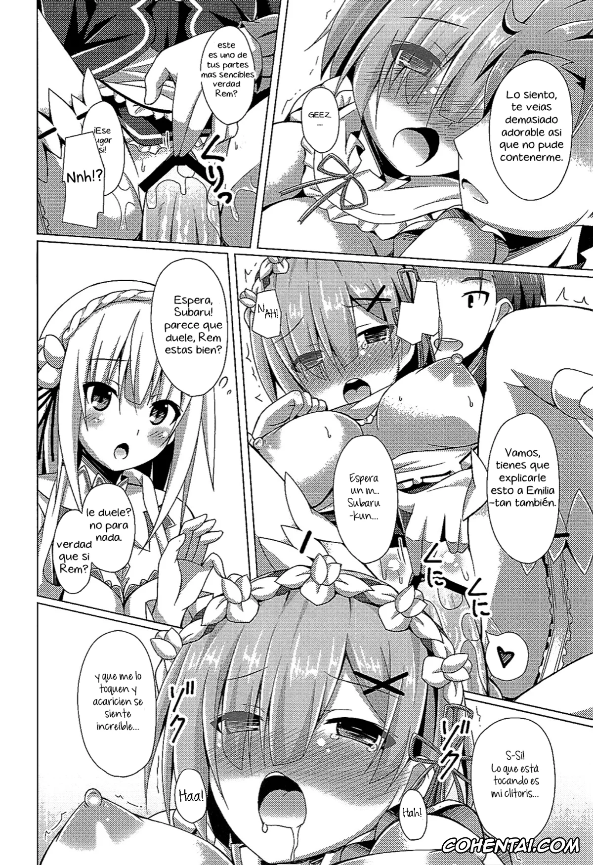 Re:Zero kara Hajimeru Isekai Seikatsu hentai, Emilia hentai, Rem hentai, Subaru Natsuki hentai, Oshiete Rem Sensei – Emilia-tan to Manabu Hajimete no SEX (Re:Zero kara Hajimeru Isekai Seikatsu), pagina 9