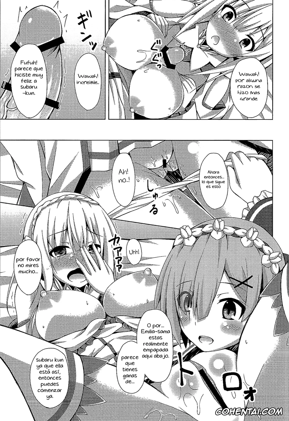 Re:Zero kara Hajimeru Isekai Seikatsu porno, Emilia porno, Rem porno, Subaru Natsuki porno, Oshiete Rem Sensei – Emilia-tan to Manabu Hajimete no SEX (Re:Zero kara Hajimeru Isekai Seikatsu), pagina 14
