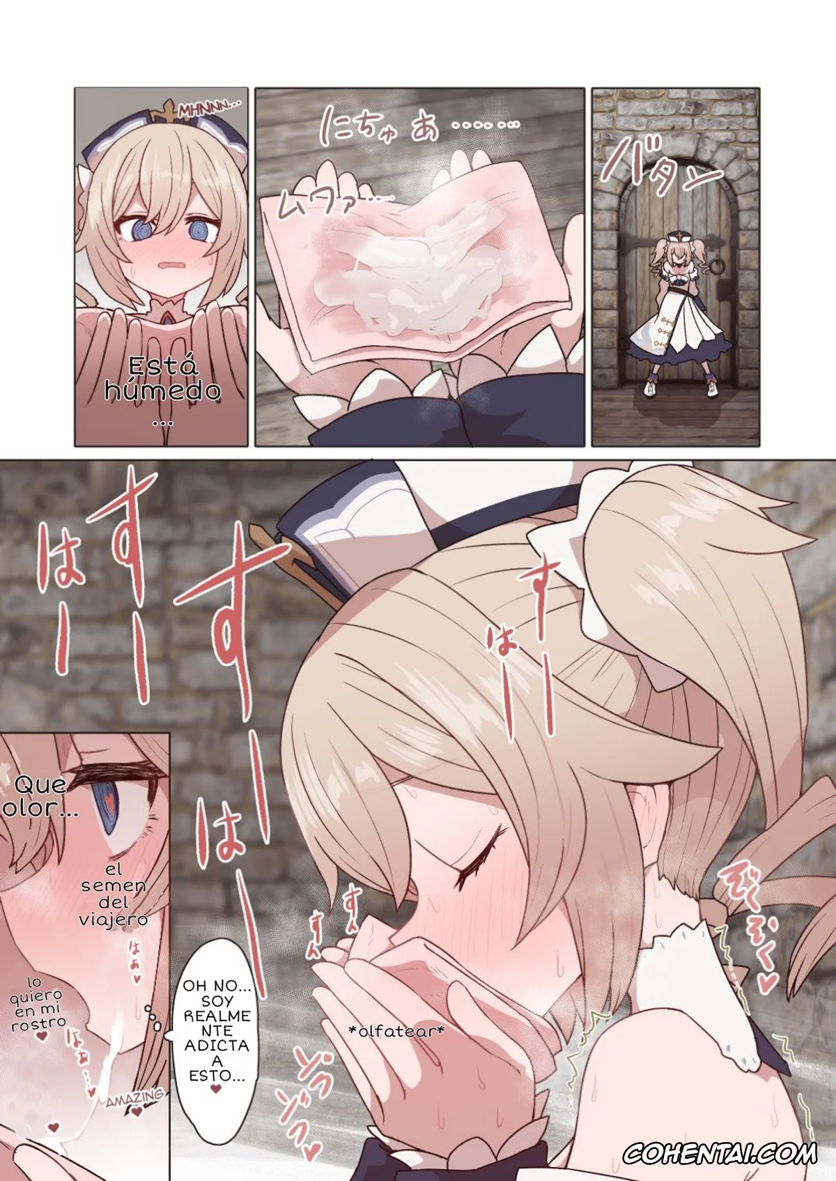 Genshin Impact porno, Aether porno, Barbara Pegg porno, Barbara-chan no Tekoki Handkerchief Shasei (Genshin Impact), pagina 5