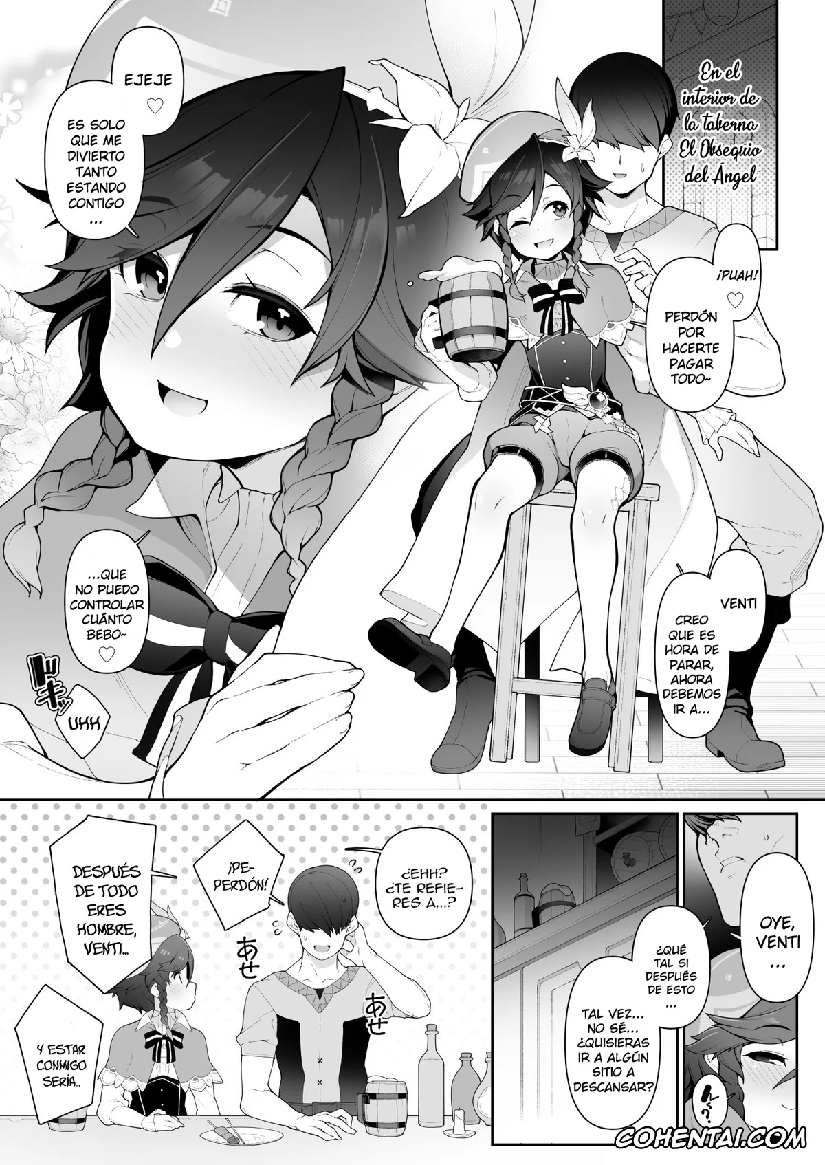 Genshin Impact porno, Venti porno, Venti-kun o Hotel ni Sasottara OK Shitekureta node Tokoton Amaenbou H suru Hanashi (Genshin Impact), pagina 2