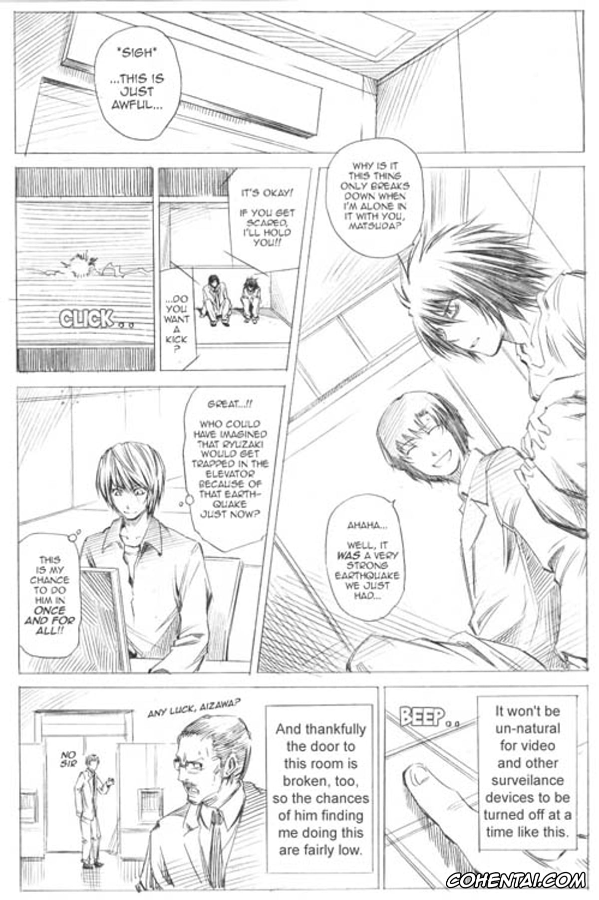 Death Note xxx, L Lawliet xxx, Touta Matsuda xxx, Elevator Action, pagina 4