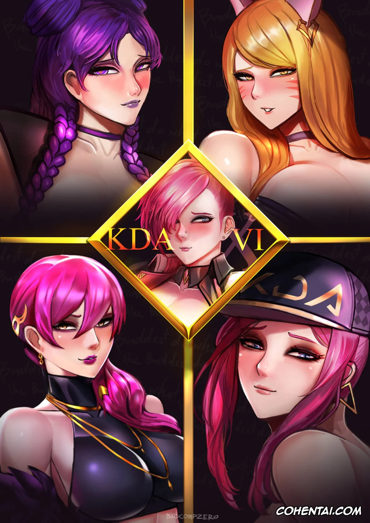 League of Legends xxx, Ahri xxx, Akali xxx, Evelynn xxx, Kaisa xxx, Vi xxx, KDAxVi (League of Legends), pagina 1