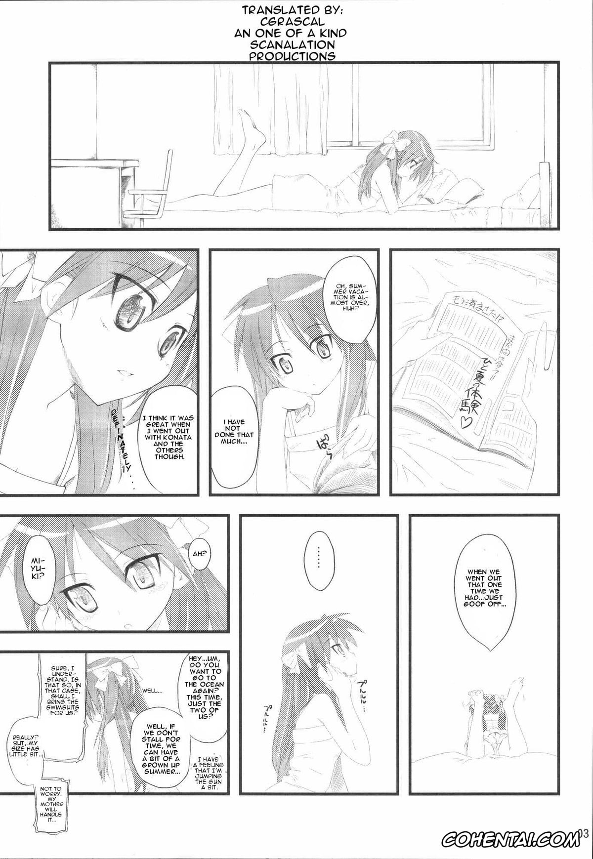 Lucky Star porno, Kagami Hiiragi porno, Miyuki Takara porno, Natsu in Summer (Lucky Star), pagina 2