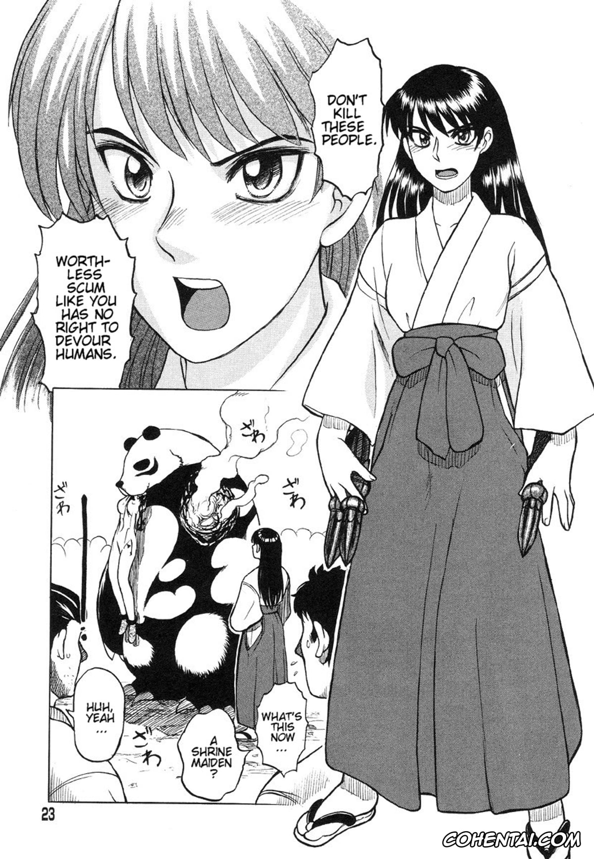 Manga porno, Tankoubon porno, Miko to Yajuu – Death Panda, pagina 17