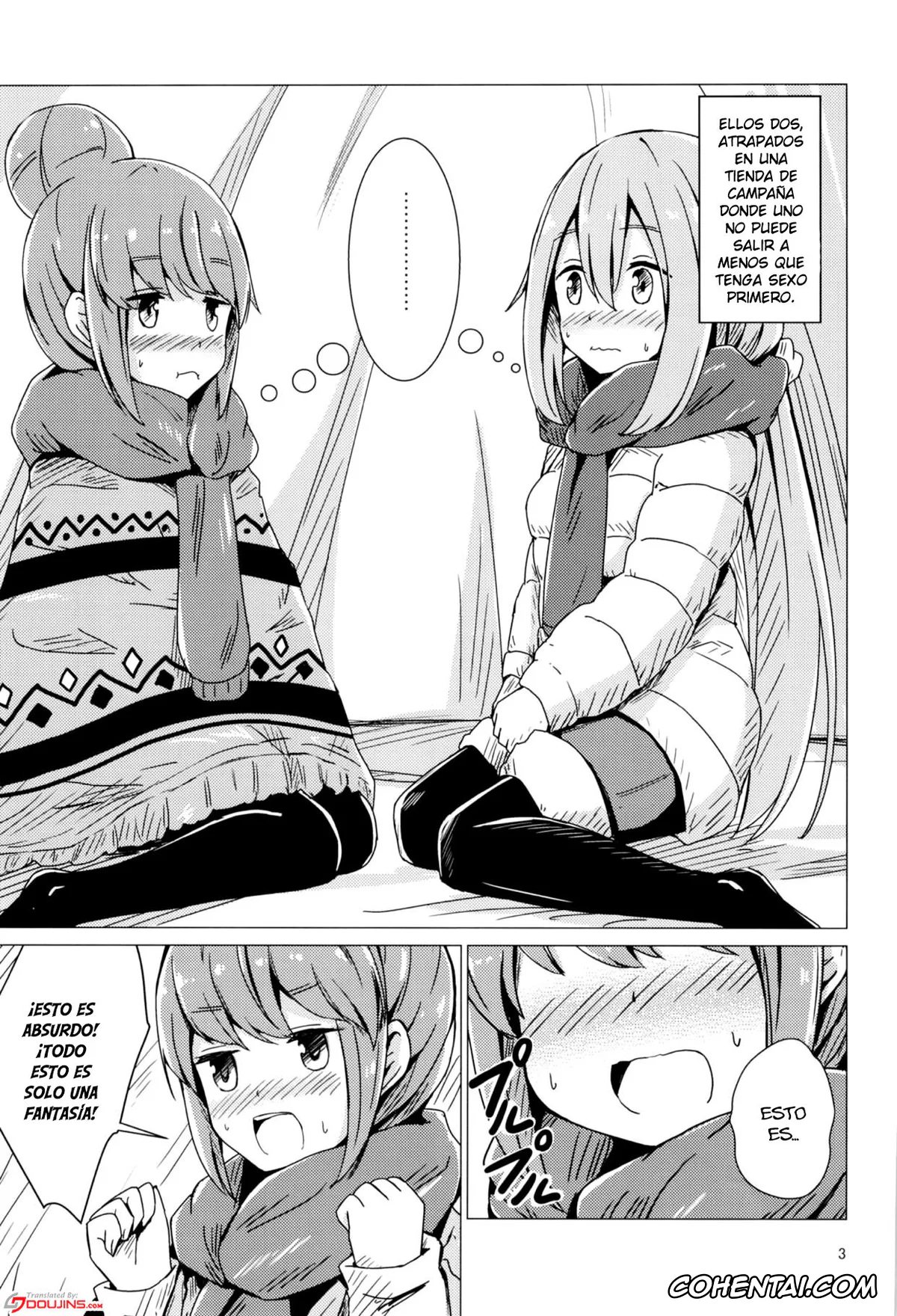 Yuru Camp | Laid-Back Camp porno, Nadeshiko Kagamihara porno, Rin Shima porno, Sex Shinai to Derenai Tent ni Tojikomerareta NadeRin (Yuru Camp), pagina 2