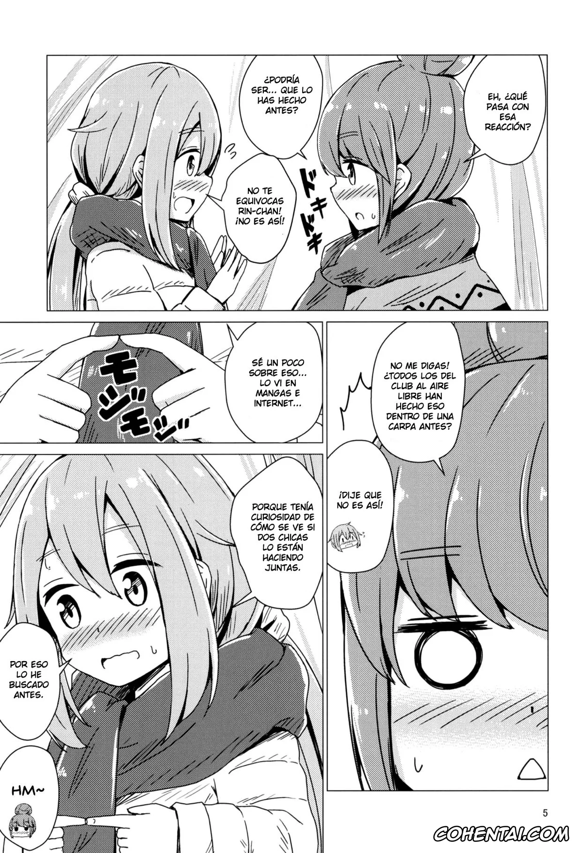 Yuru Camp | Laid-Back Camp xxx, Nadeshiko Kagamihara xxx, Rin Shima xxx, Sex Shinai to Derenai Tent ni Tojikomerareta NadeRin (Yuru Camp), pagina 4