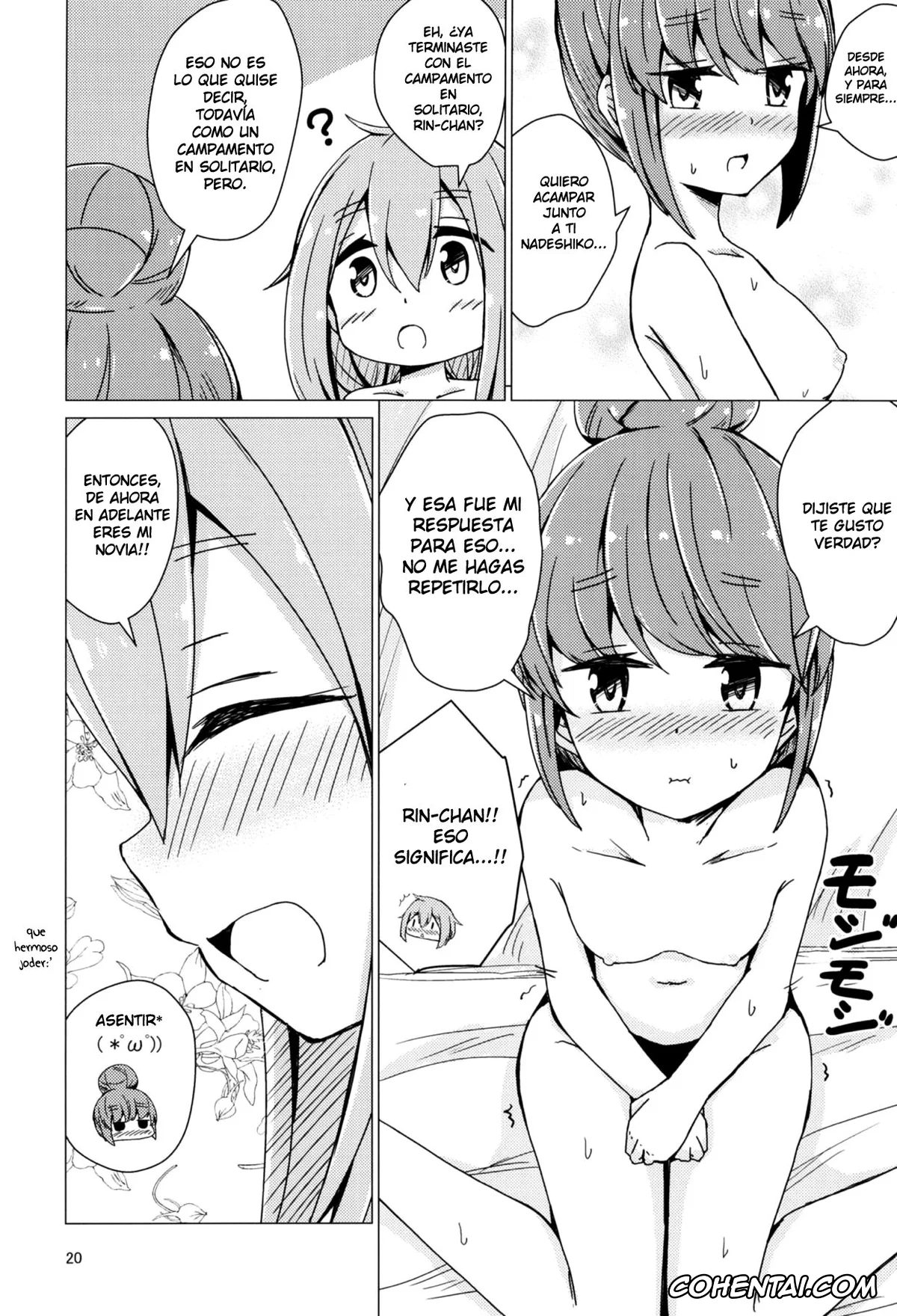 Yuru Camp | Laid-Back Camp xxx, Nadeshiko Kagamihara xxx, Rin Shima xxx, Sex Shinai to Derenai Tent ni Tojikomerareta NadeRin (Yuru Camp), pagina 19