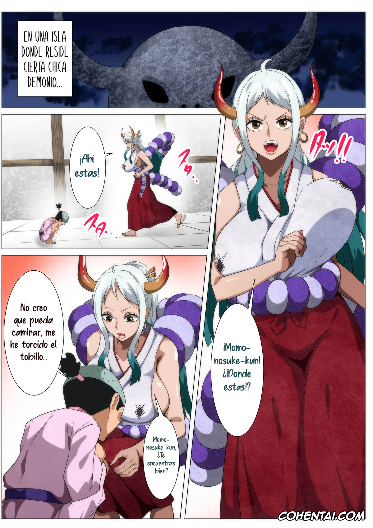 One Piece porno, Kozuki Momonosuke porno, Yamato porno, Bakunyuu Oni Musume no Hatsu Ecchi (One Piece), pagina 2