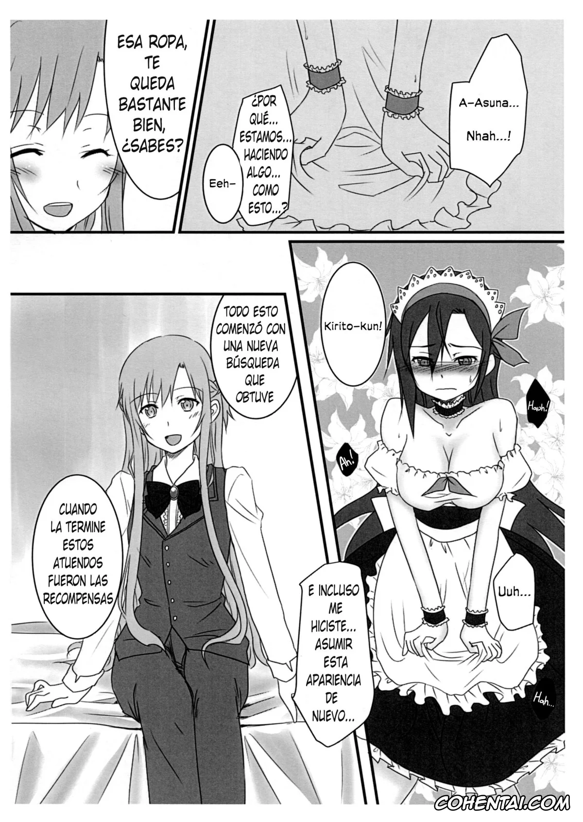 Sword Art Online porno, Asuna Yuuki porno, Kazuto Kirigaya | Kirito porno, Kiriko-chan to Asobou! ~Maid Hen~ (Sword Art Online), pagina 2