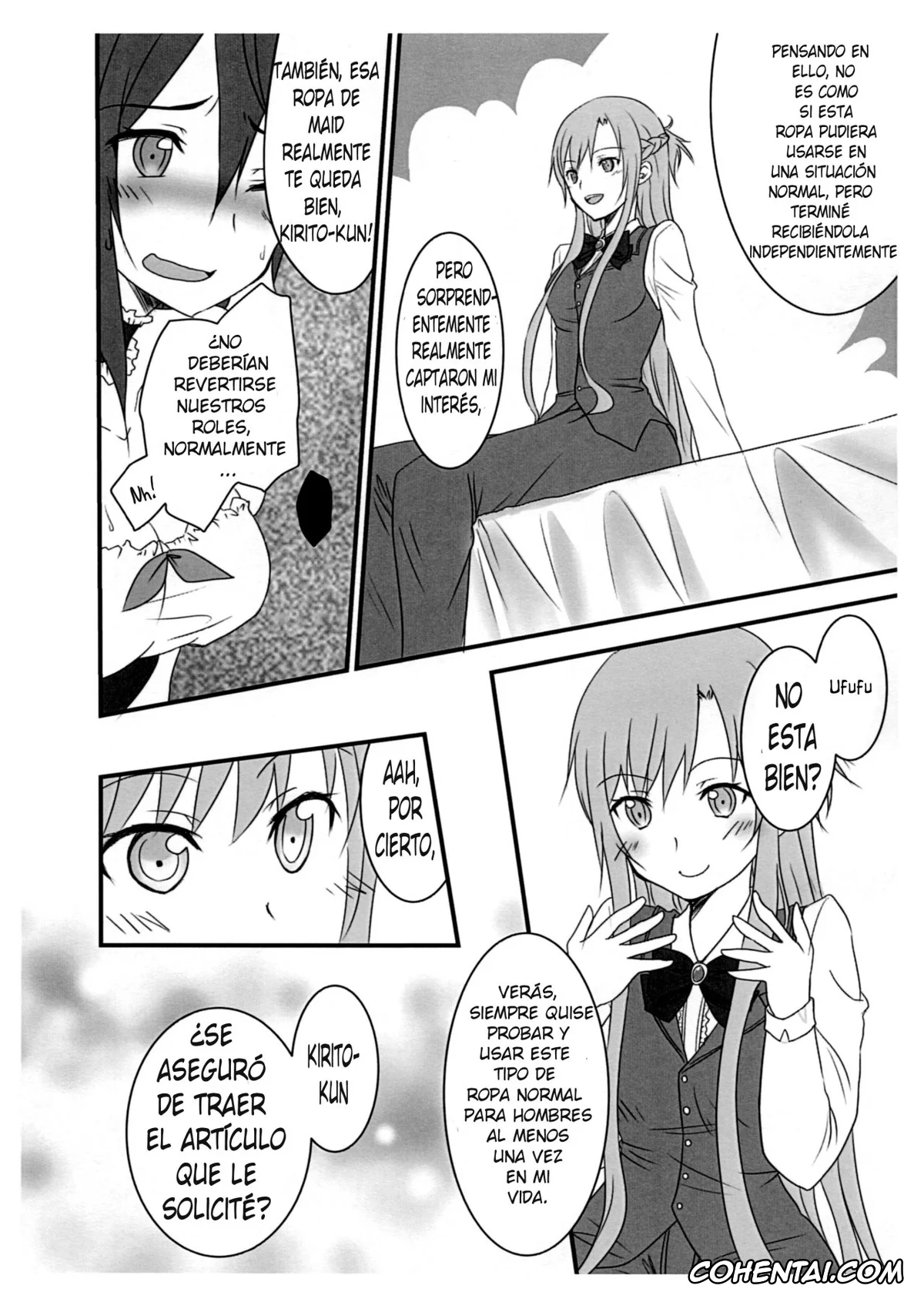 Sword Art Online hentai, Asuna Yuuki hentai, Kazuto Kirigaya | Kirito hentai, Kiriko-chan to Asobou! ~Maid Hen~ (Sword Art Online), pagina 3