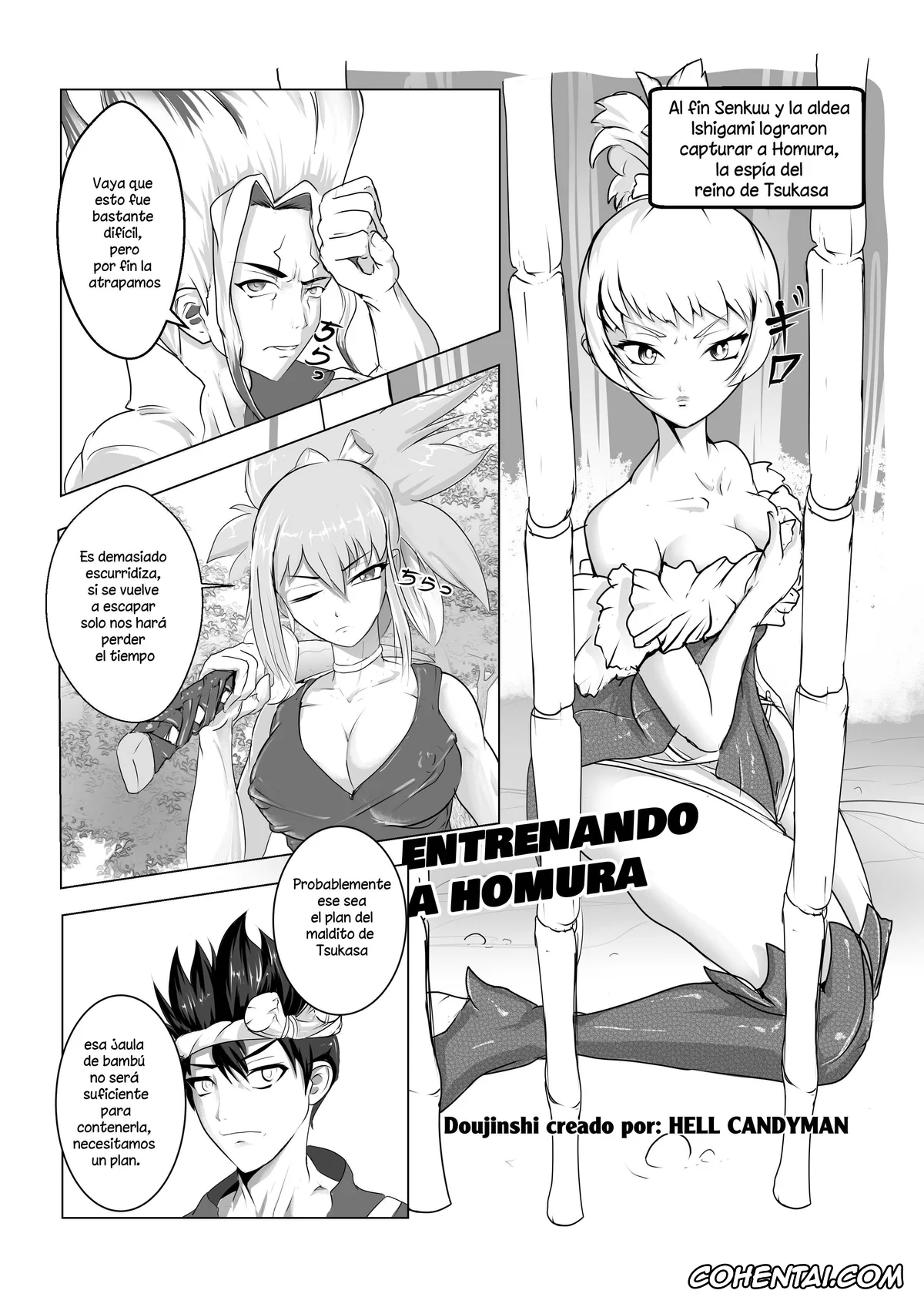 Dr. STONE hentai, Homura Momiji hentai, Kohaku hentai, Training Homura (Dr. STONE), pagina 3