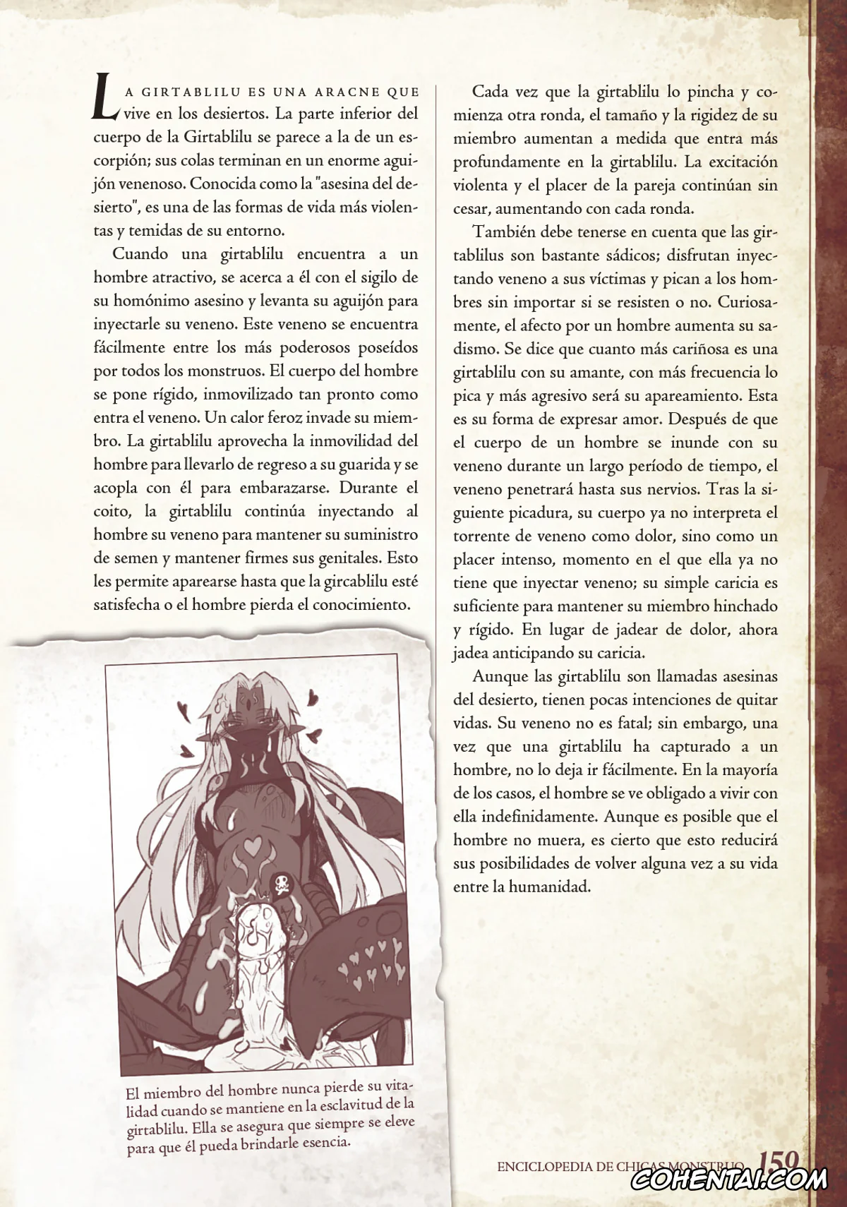 Mamono Musume Zukan | Monster Girl Encyclopedia xxx, Monster Girl Encyclopedia Vol. 1 | Enciclopedia de Chicas Monstruo, pagina 160