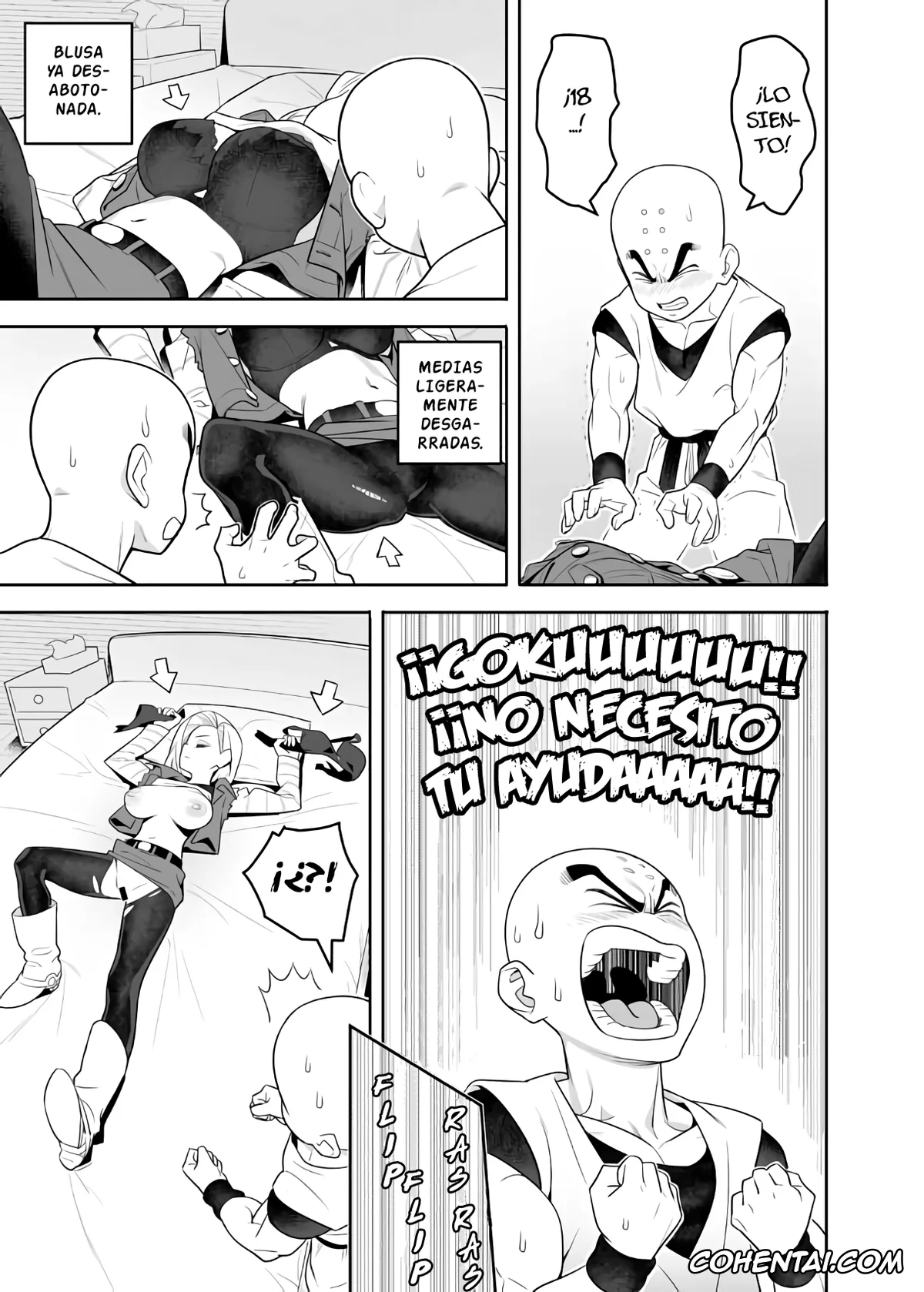 Dragon Ball Z hentai, Android 18 hentai, Krillin hentai, H Shinai to Derarenai Seishin to Toki no Heya (Dragon Ball Z), pagina 3