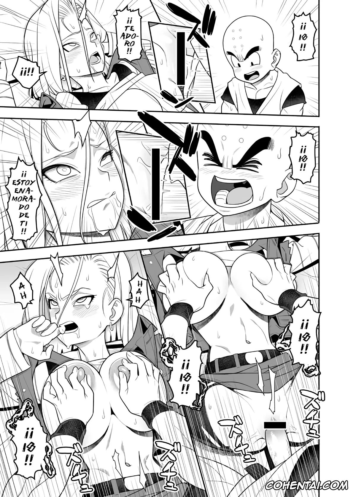 Dragon Ball Z hentai, Android 18 hentai, Krillin hentai, H Shinai to Derarenai Seishin to Toki no Heya (Dragon Ball Z), pagina 9