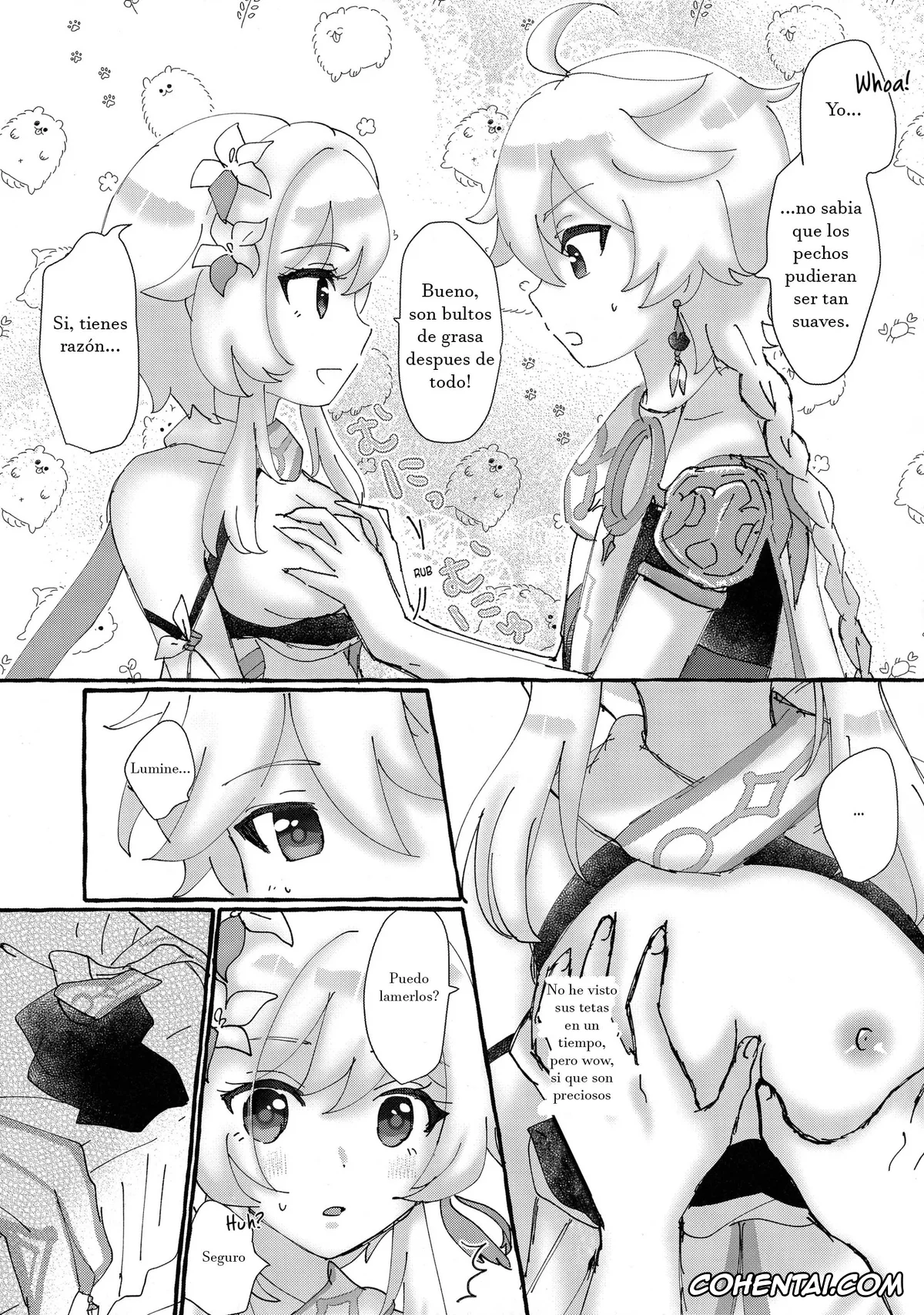Genshin Impact hentai, Aether hentai, Lumine hentai, Futari de Manegoto. (Genshin Impact), pagina 12