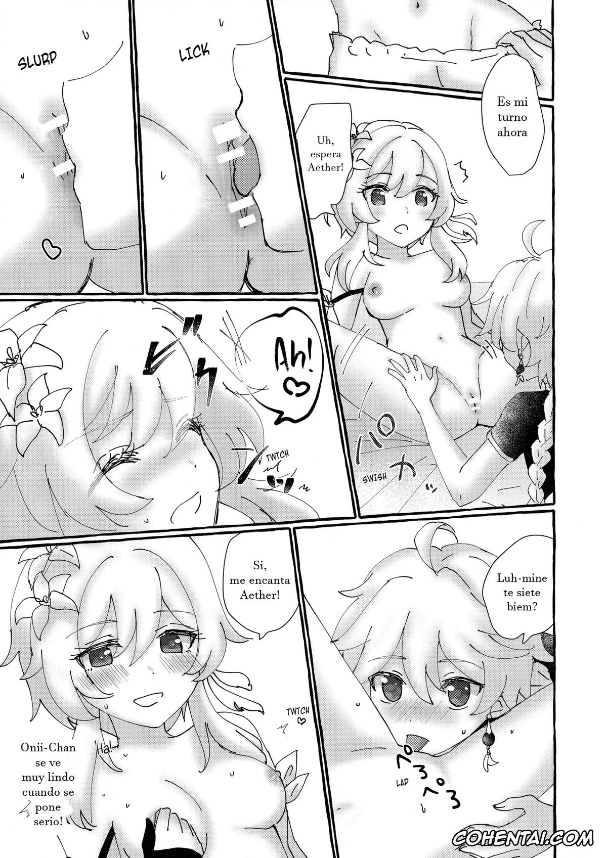Genshin Impact hentai, Aether hentai, Lumine hentai, Futari de Manegoto. (Genshin Impact), pagina 18