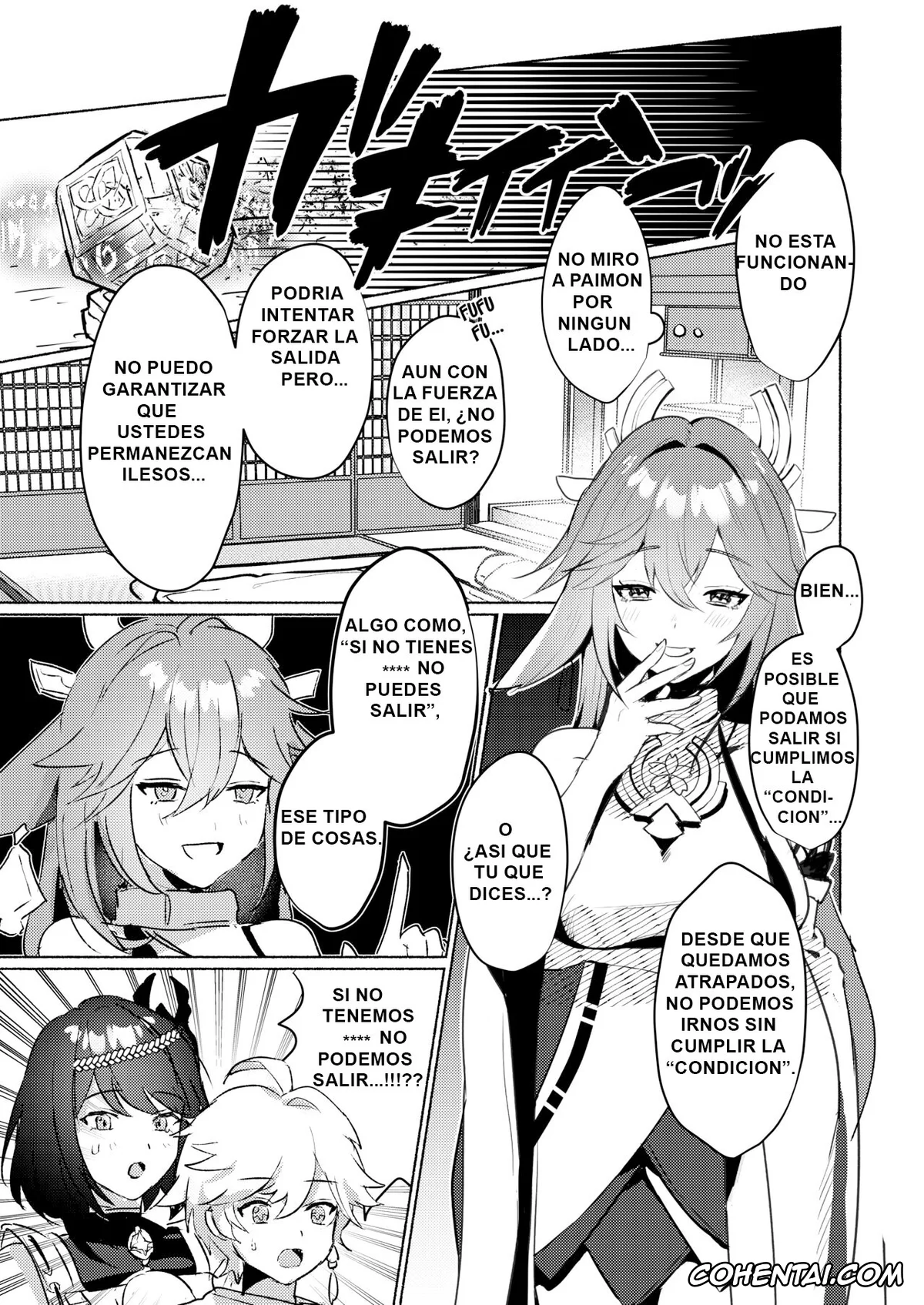 Genshin Impact porno, Aether porno, Raiden Shogun porno, Sara Kujou porno, Yae Miko porno, Inazuma Gosanke to Sex Shinai to Derarenai Hikyou (Genshin Impact), pagina 2