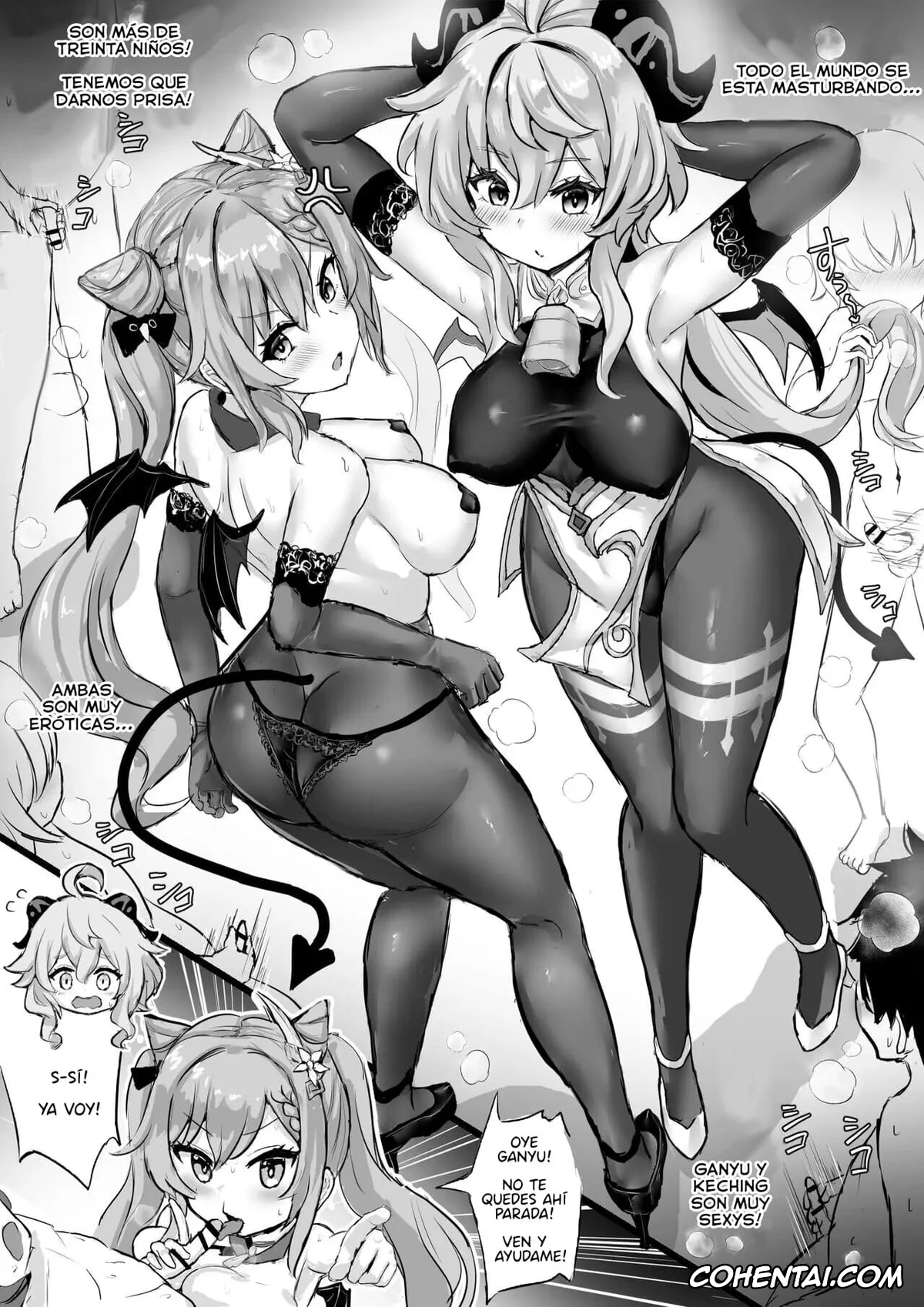Genshin Impact xxx, Ganyu xxx, Keqing xxx, Lumine xxx, Succubus Keqing to Succubus Ganyu (Genshin Impact), pagina 1