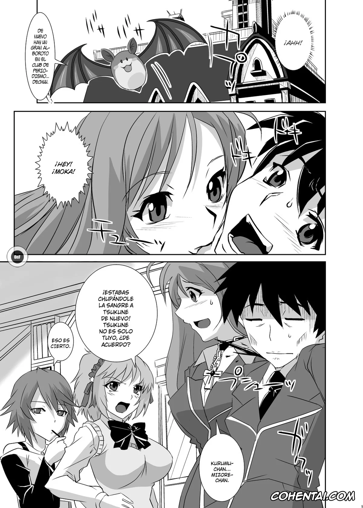 Rosario Vampire xxx, Kurumu Kurono xxx, Mizore Shirayuki xxx, Moka Akashiya xxx, Tsukune Aono xxx, Kapuchuu to Vampire (Rosario + Vampire), pagina 4