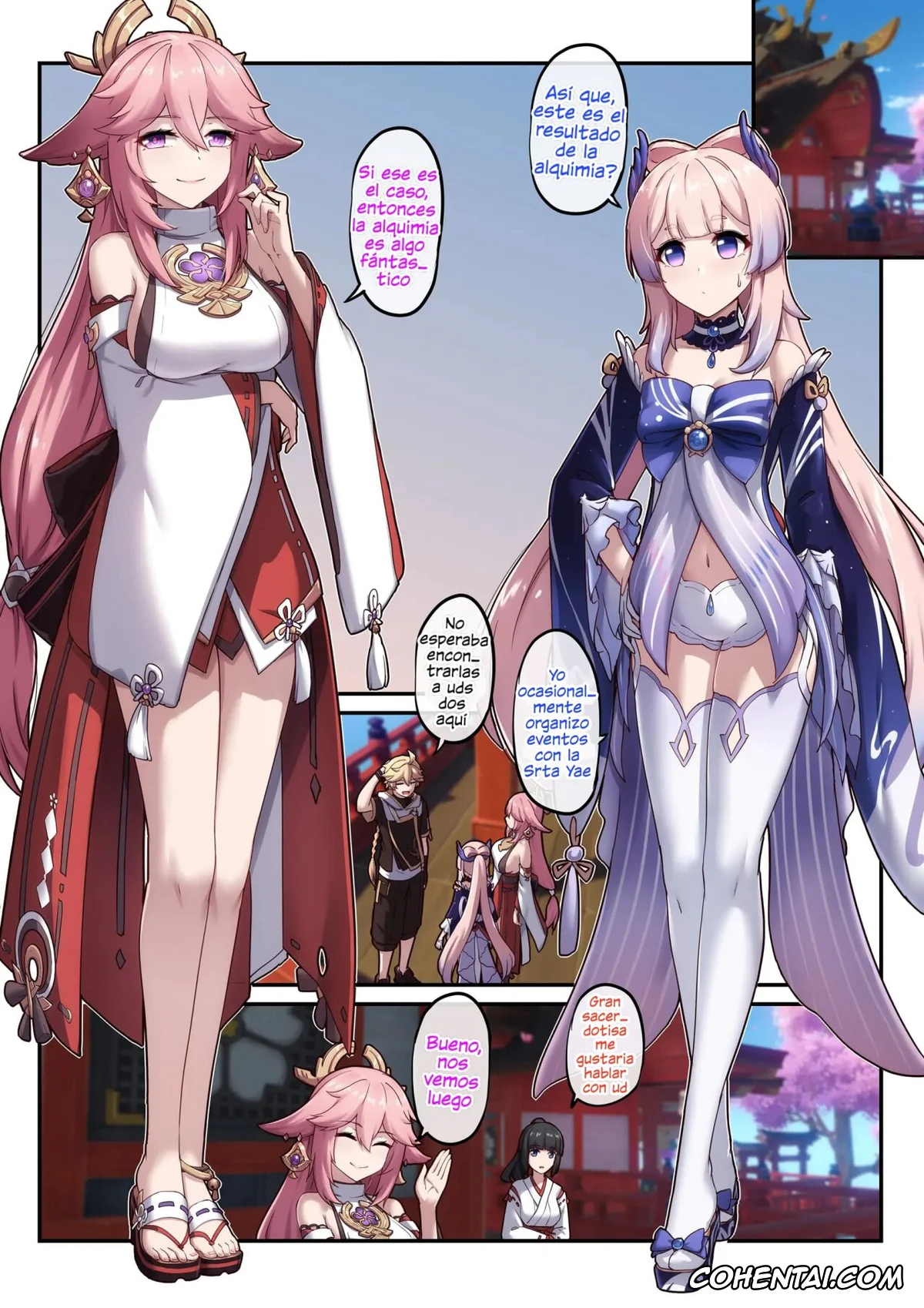 Genshin Impact porno, Aether porno, Kokomi Sangonomiya porno, Yae Miko porno, Kokomi and Miko ~ Love is war (Genshin Impact), pagina 2