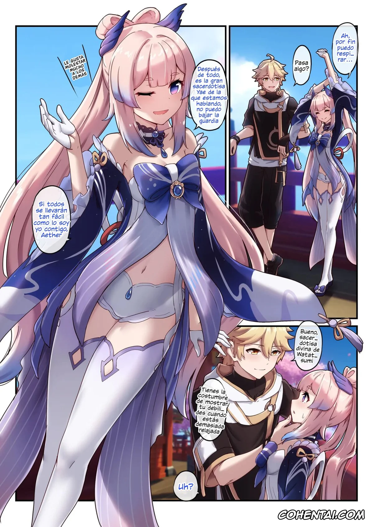 Genshin Impact hentai, Aether hentai, Kokomi Sangonomiya hentai, Yae Miko hentai, Kokomi and Miko ~ Love is war (Genshin Impact), pagina 3