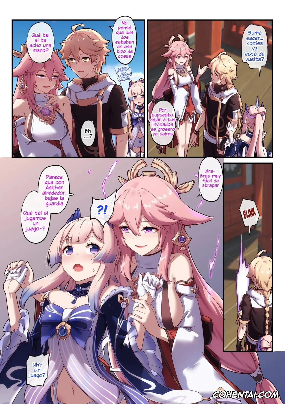 Genshin Impact porno, Aether porno, Kokomi Sangonomiya porno, Yae Miko porno, Kokomi and Miko ~ Love is war (Genshin Impact), pagina 5