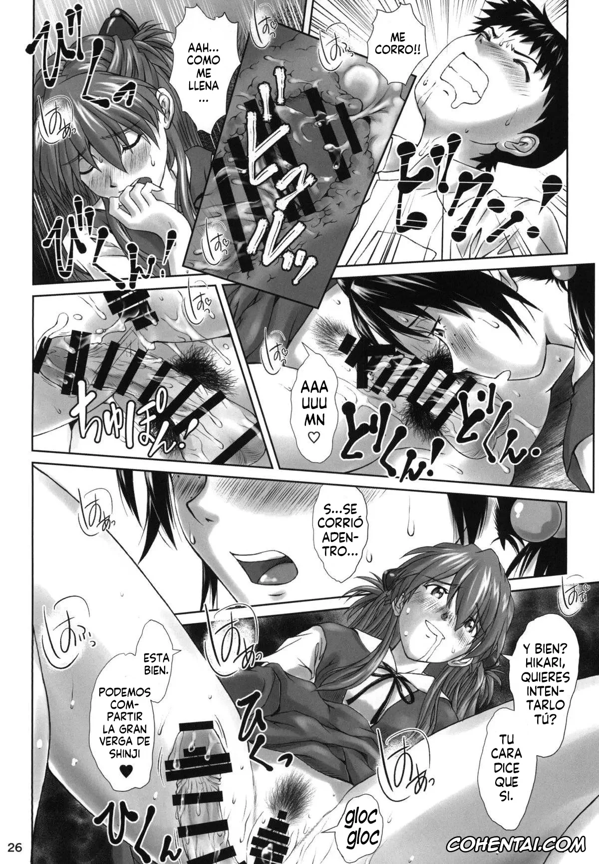 Neon Genesis Evangelion xxx, Asuka Langley Soryu xxx, Hikari Horaki xxx, Shinji Ikari xxx, Let’s share it (Neon Genesis Evangelion), pagina 25