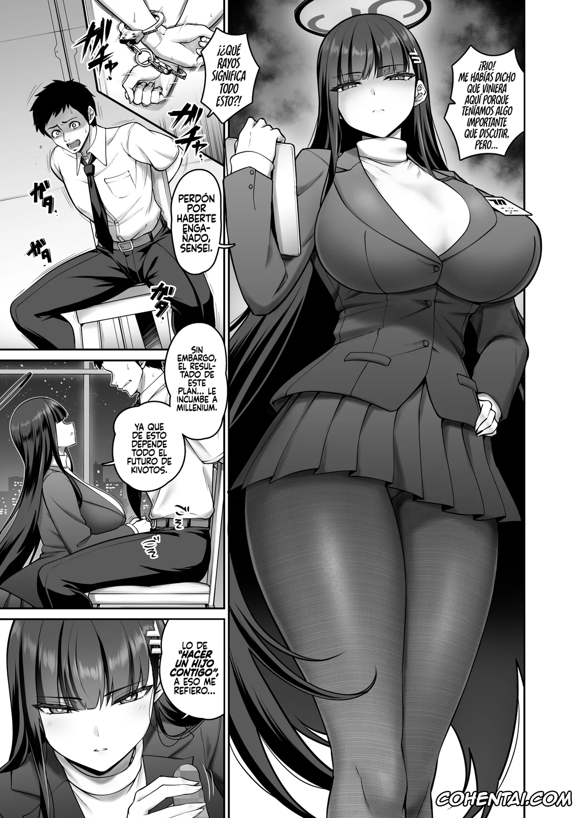 Blue Archive xxx, Rio Tsukatsuki xxx, Sensei xxx, Rio Short Manga (Blue Archive), pagina 1