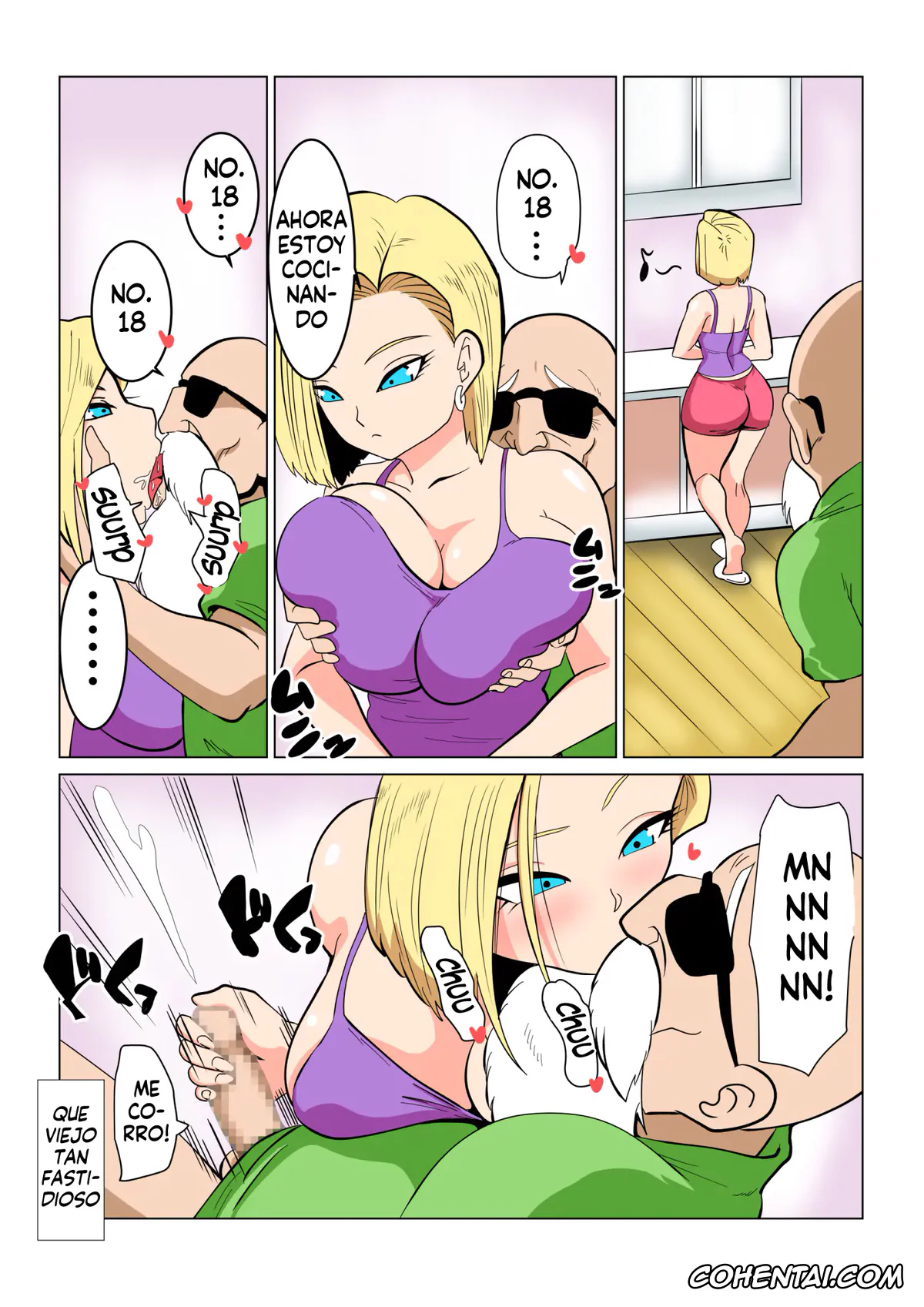 Dragon Ball Z hentai, Android 18 hentai, Master Roshi hentai, DRAGON-HOLE Kinpatsu no Hitozuma Hen (Dragon Ball Z), pagina 9