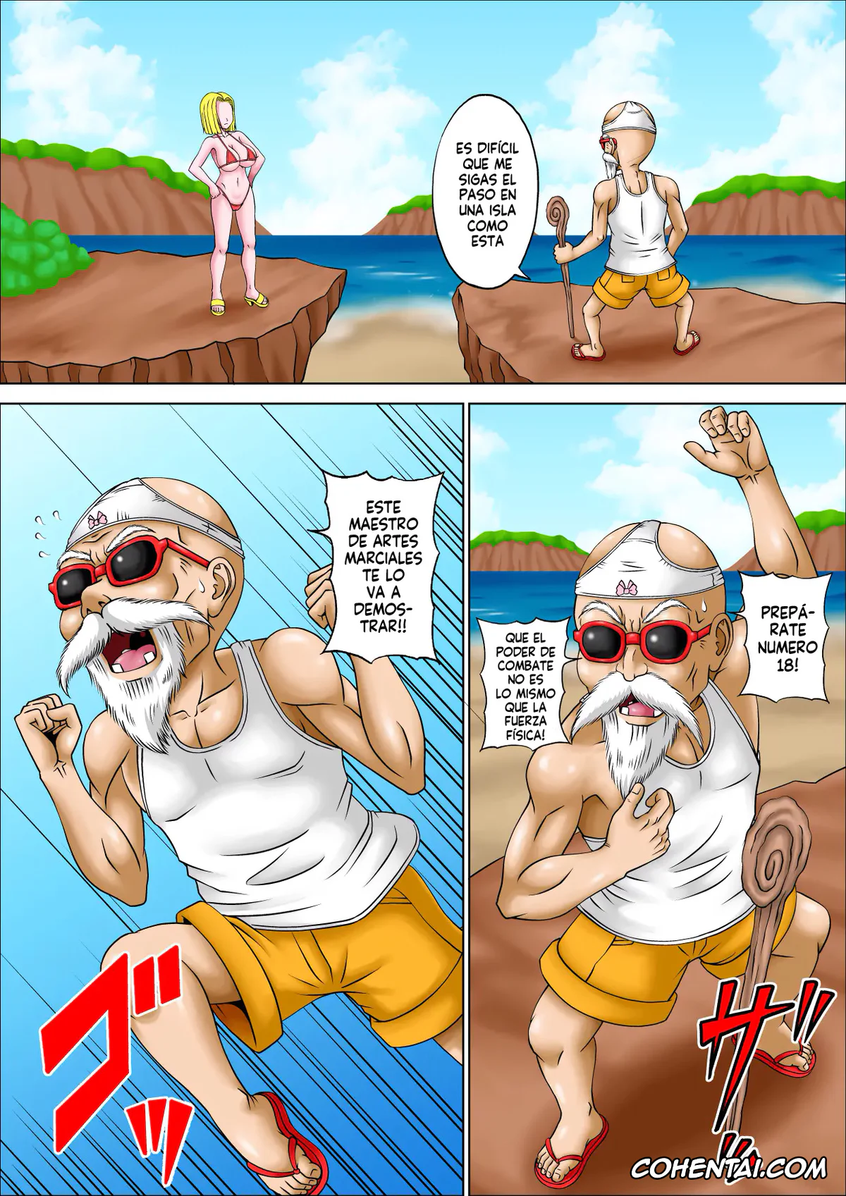 Dragon Ball xxx, Dragon Ball Z xxx, Android 18 xxx, krillin xxx, Master Roshi xxx, Kame Sennin no Gyaku Rape (Dragon Ball Z), pagina 4