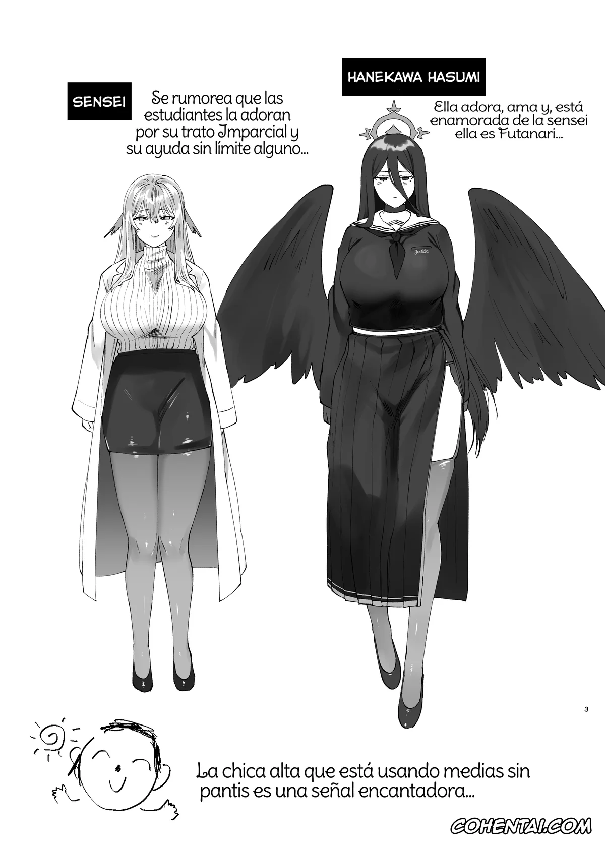 Blue Archive hentai, Hasumi Hanekawa hentai, Sensei hentai, Tandeki Meruto (Blue Archive), pagina 3