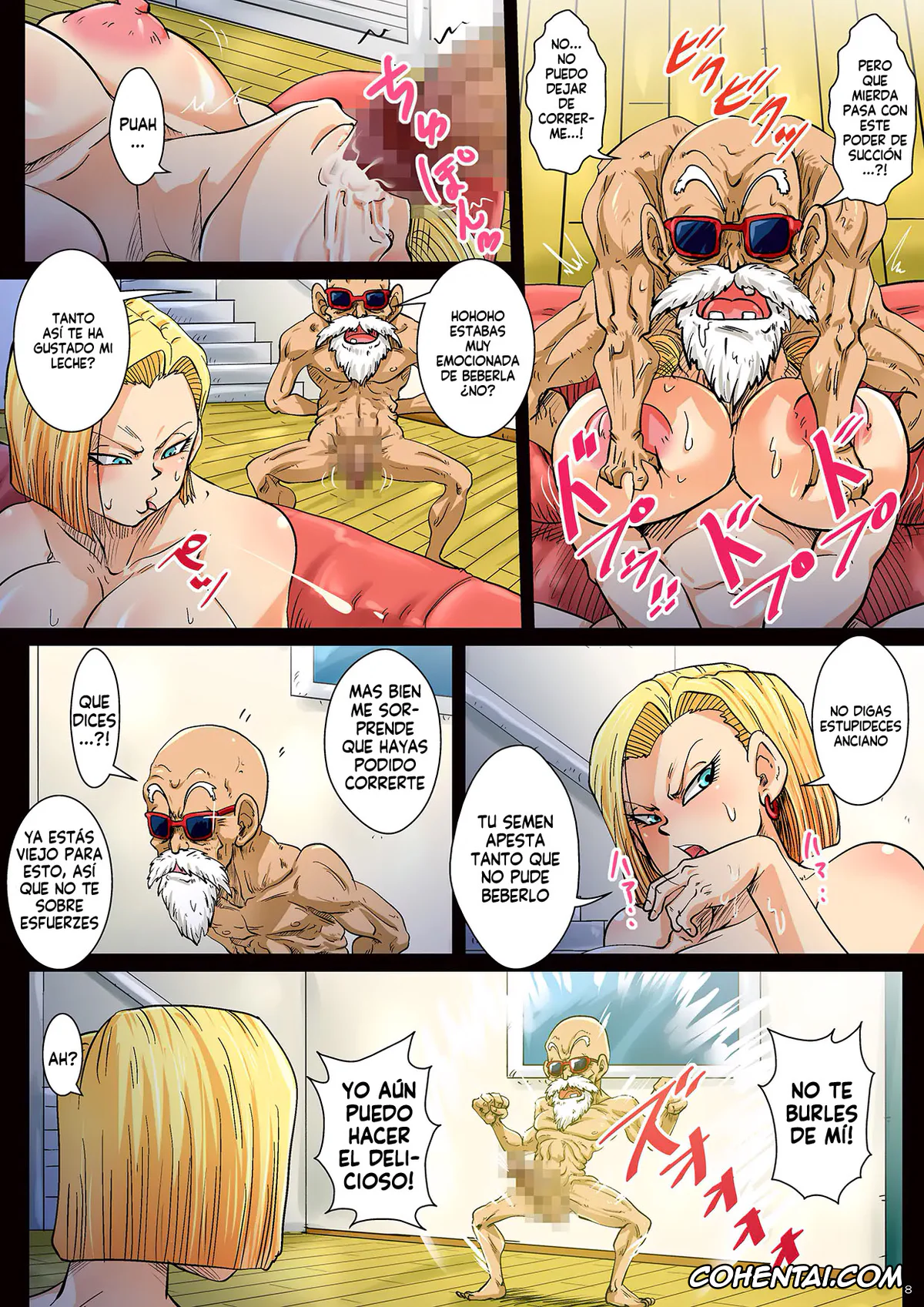 Dragon Ball Z hentai, Android 18 hentai, Krillin hentai, Master Roshi hentai, Netorase 18-gou (Dragon Ball Z), pagina 9