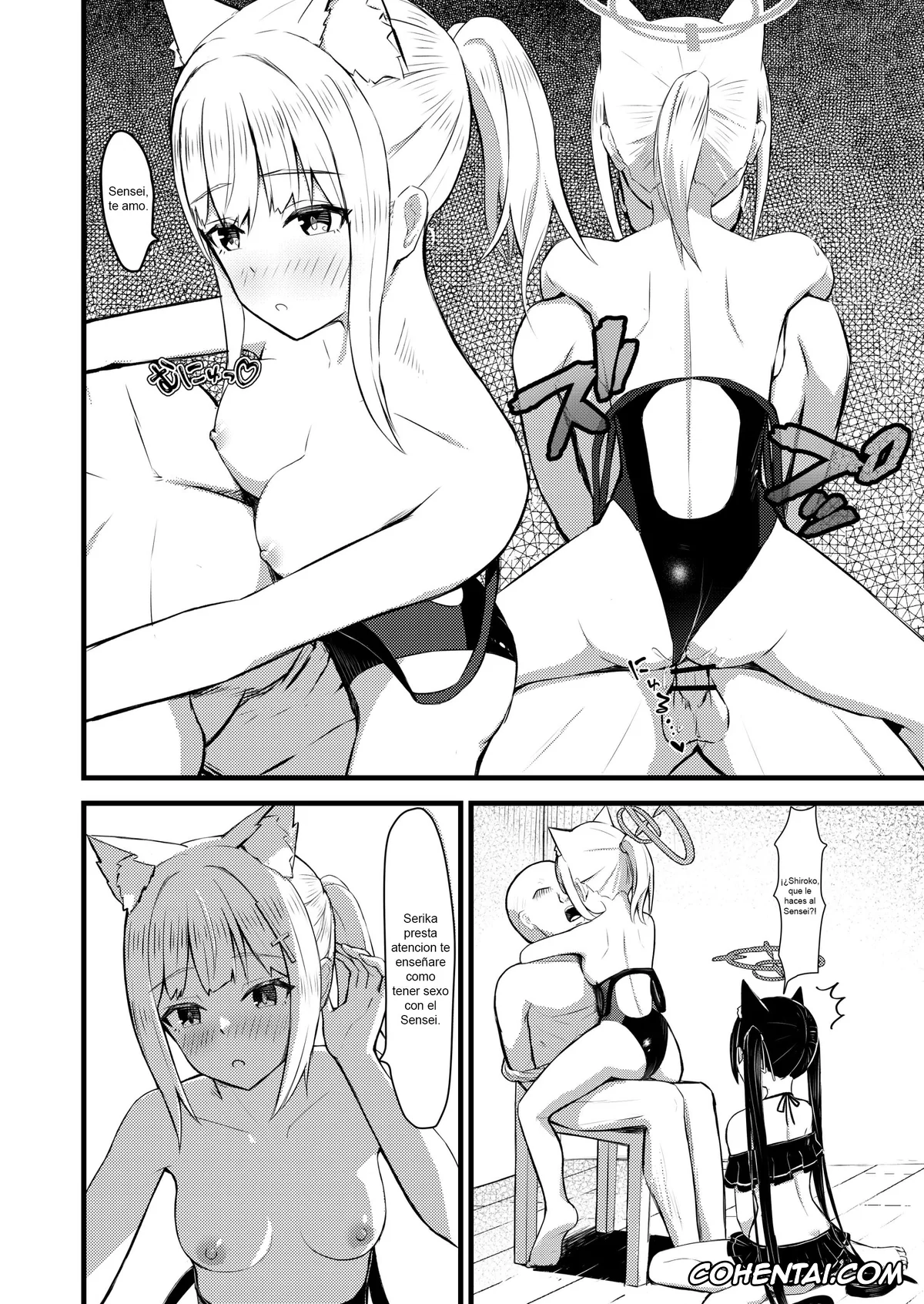 Blue Archive porno, Sensei porno, Serika Kuromi porno, Shiroko Sunaookami porno, …Hm, Sensei o Osou no. (Blue Archive), pagina 11