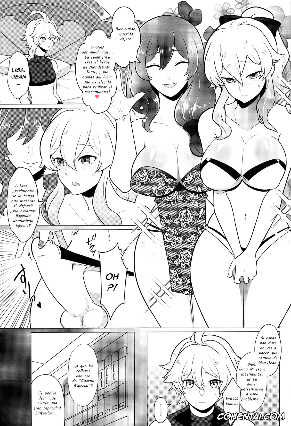 Genshin Impact xxx, Aether xxx, Jean Gunnhildr xxx, Lisa Minci xxx, Futanari Senyou Tabibito Clinic (Genshin Impact), pagina 4