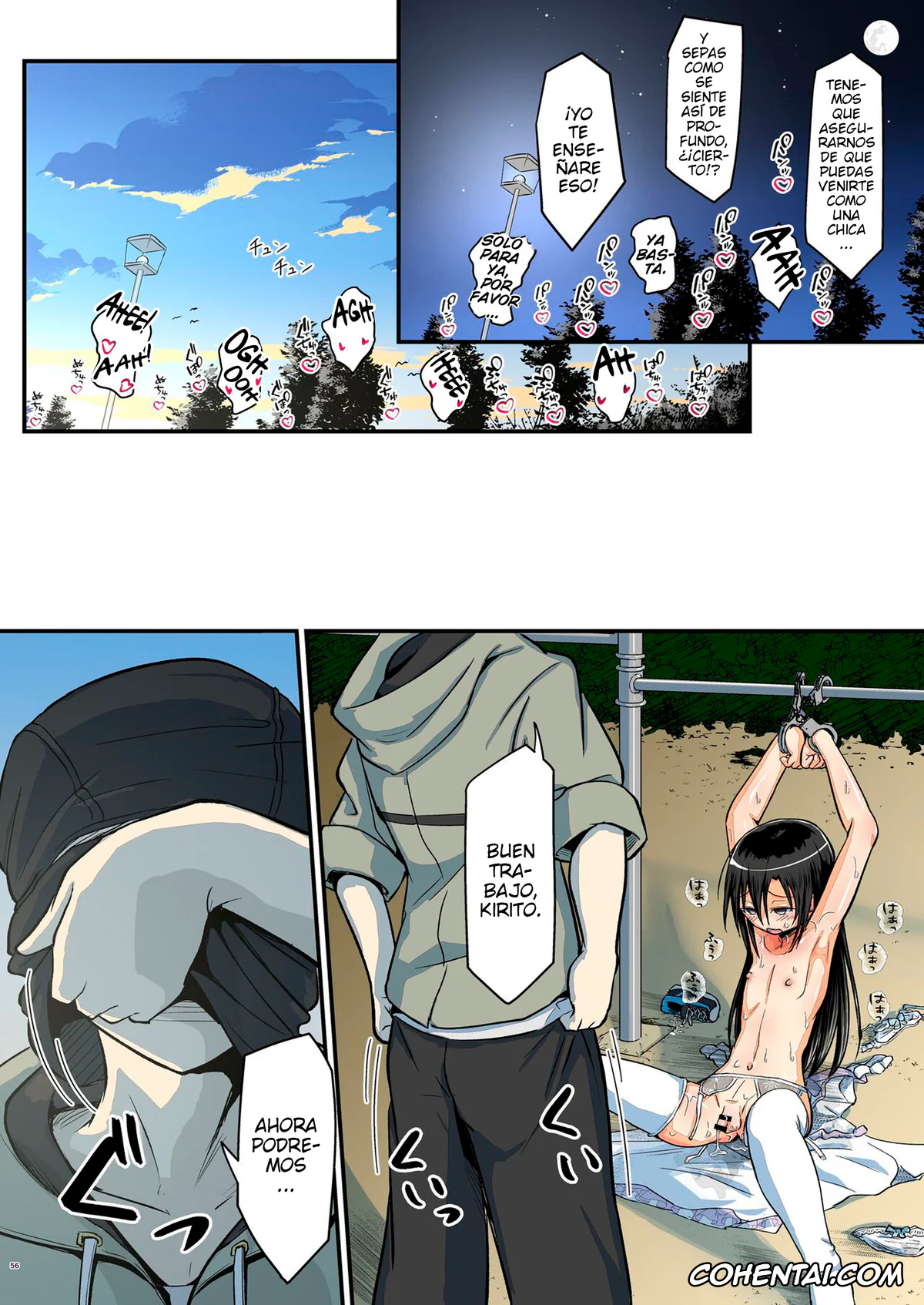 Sword Art Online xxx, Kazuto Kirigaya | Kirito xxx, Kiriko Route Another #07 ~Yagai Josou SAO Kouen Rape Hen~ (Sword Art Online), pagina 55