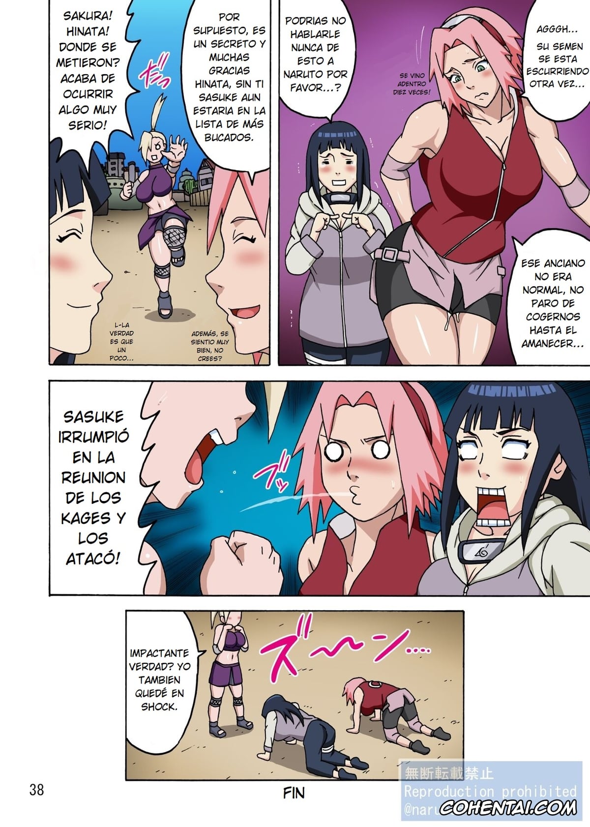 NARUTO hentai, Hinata Hyuga hentai, Sakura Haruno hentai, SakuHina Inninden Full Color Remake-ban (NARUTO), pagina 39