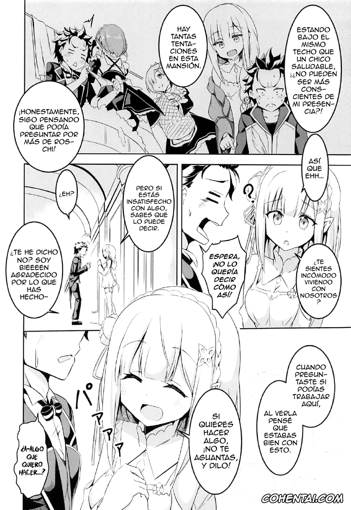 Re:Zero kara Hajimeru Isekai Seikatsu hentai, Emilia hentai, Subaru Natsuki hentai, Uchi no Heroine Chouzetsu Choroin (Re:Zero kara Hajimeru Isekai Seikatsu), pagina 3