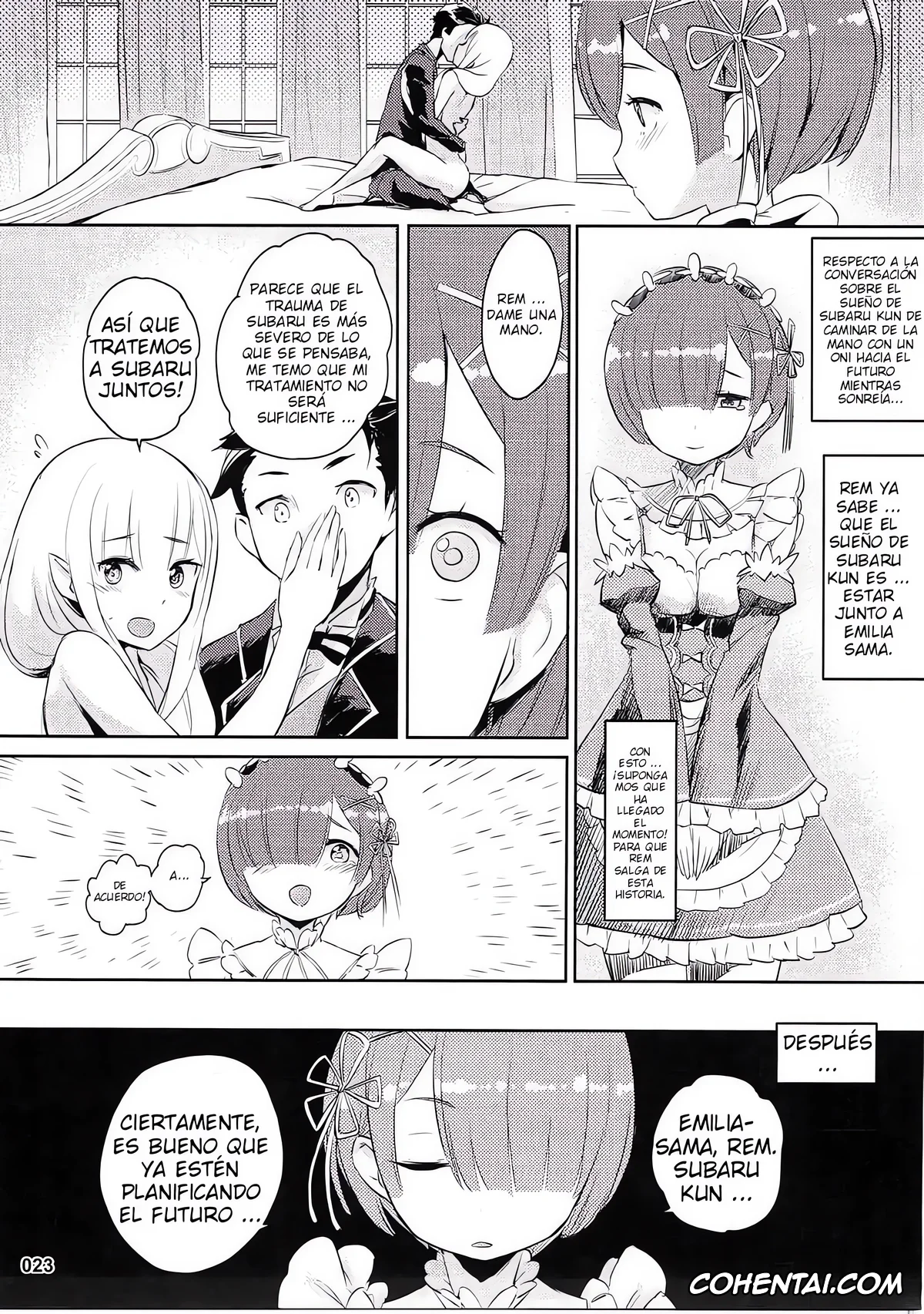 Re:Zero kara Hajimeru Isekai Seikatsu hentai, Emilia hentai, Rem hentai, Subaru Natsuki hentai, Re:Zero After Story (Re:Zero kara Hajimeru Isekai Seikatsu), pagina 24