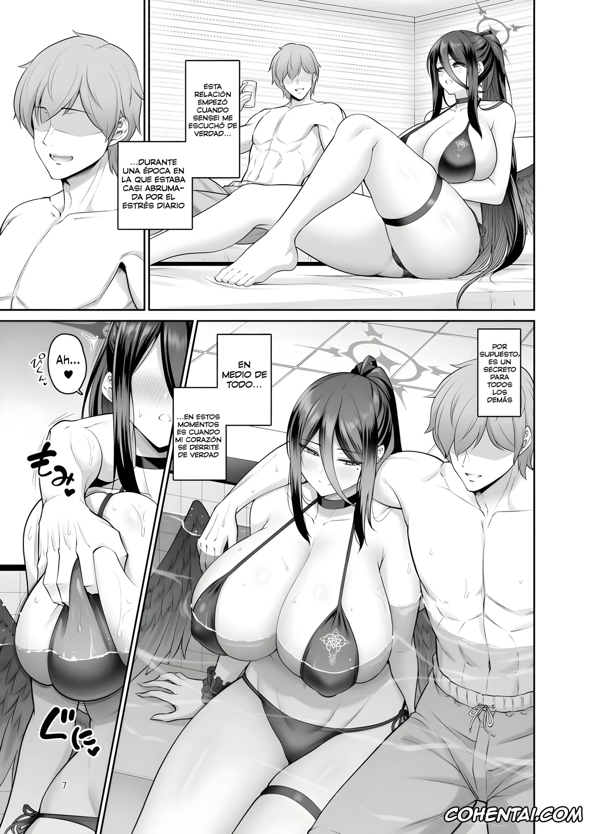 Blue Archive hentai, Hasumi Hanekawa hentai, Sensei hentai, Mikkai Poolside (Blue Archive), pagina 6