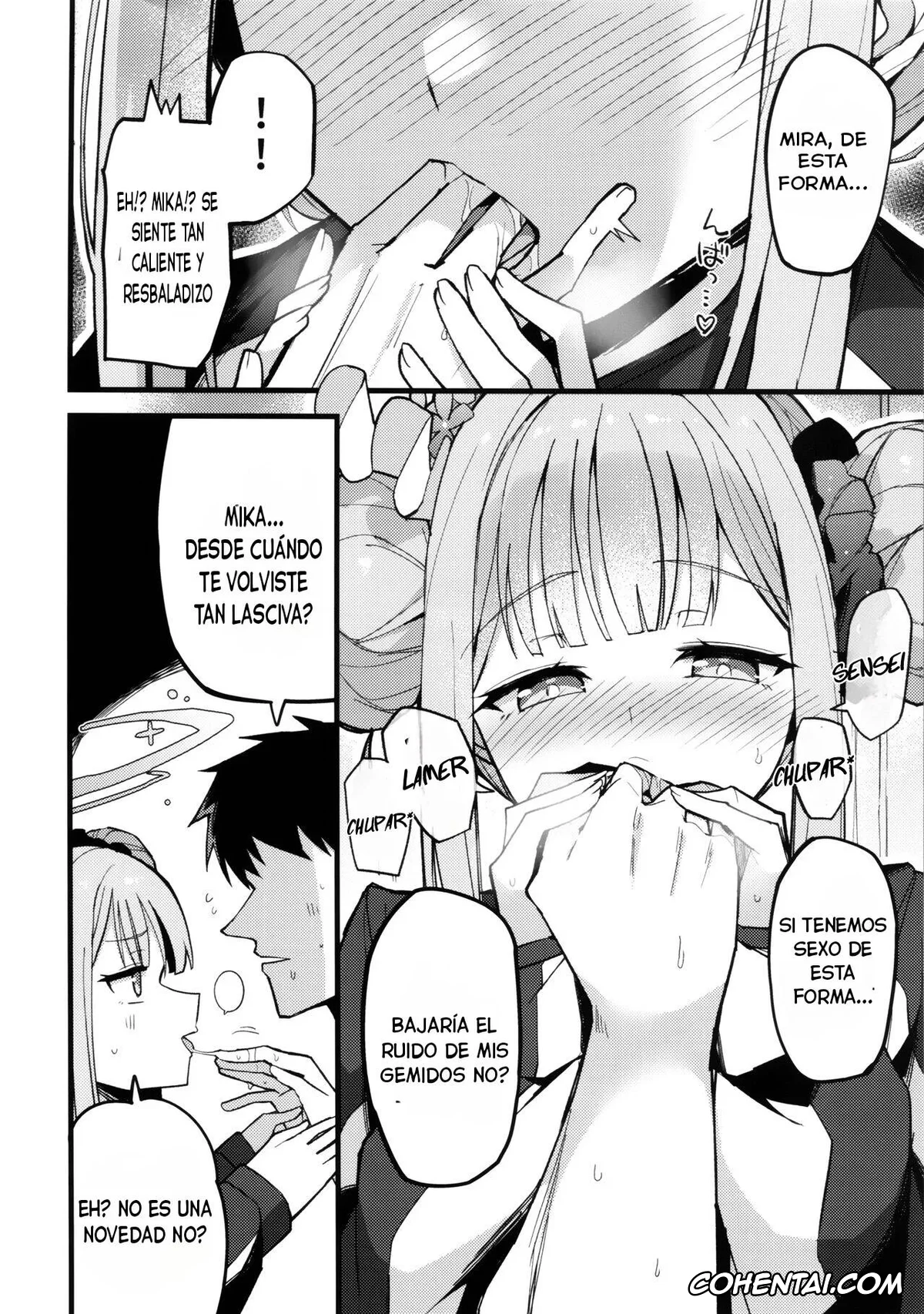 Blue Archive hentai, Mika Misono hentai, Sensei hentai, Mika, Koe Osaete. (Blue Archive), pagina 9